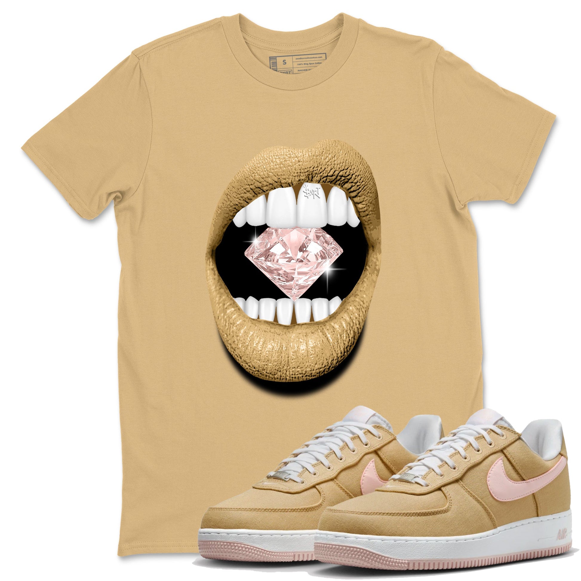 Air Force 1 Low Linen shirts to match jordans Lips Diamond sneaker match tees Air Force 1 Linen Graphic Shirts To Match AF1 SNRT Sneaker Tees unisex cotton Old Gold 1 shirts