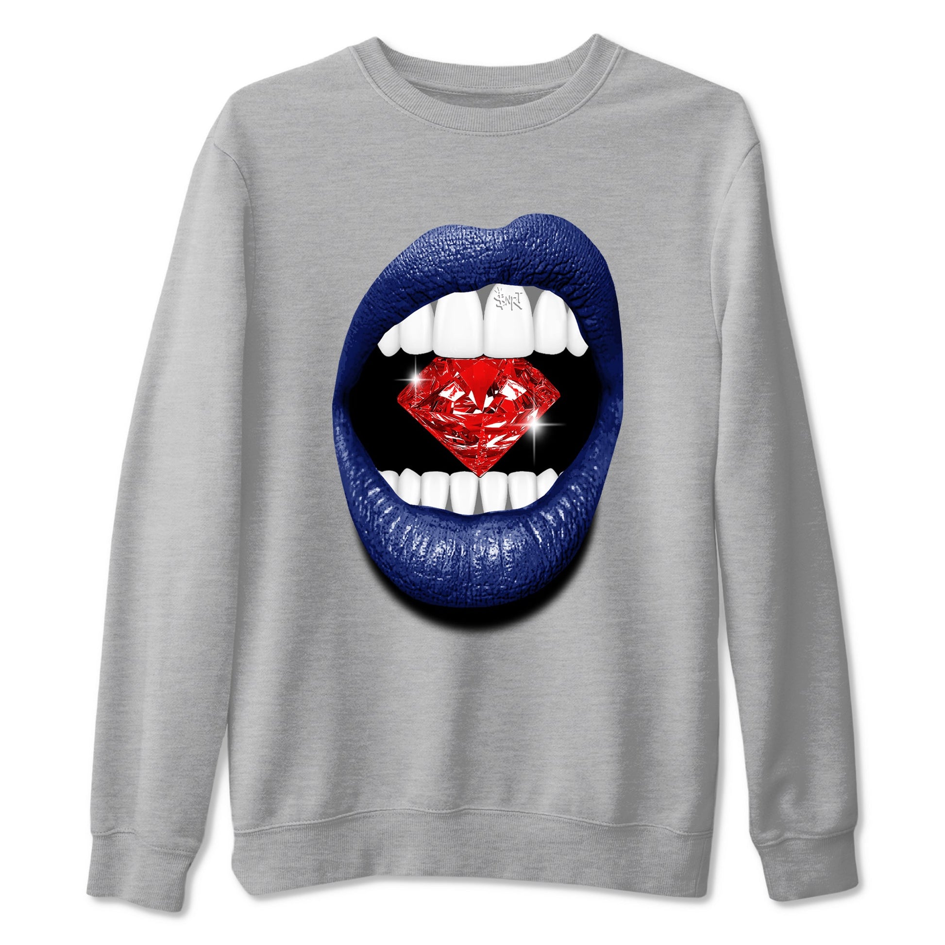 1s Rare Air shirts to match jordans Lips Diamond sneaker match tees Air Jordan 1 High OG Rare Air Deep Royal Blue match shoes to clothes SNRT Sneaker Tees unisex cotton Heather Grey 2 shirts