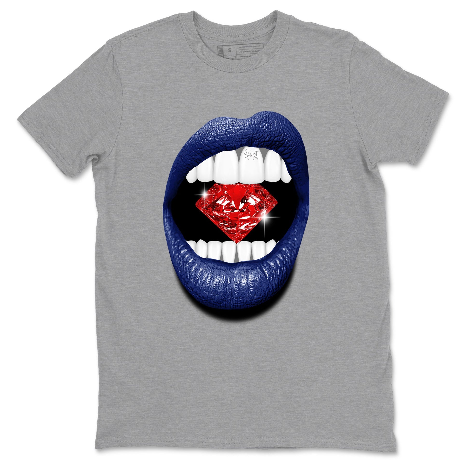 1s Rare Air shirts to match jordans Lips Diamond sneaker match tees Air Jordan 1 High OG Rare Air Deep Royal Blue match shoes to clothes SNRT Sneaker Tees unisex cotton Heather Grey 2 shirts