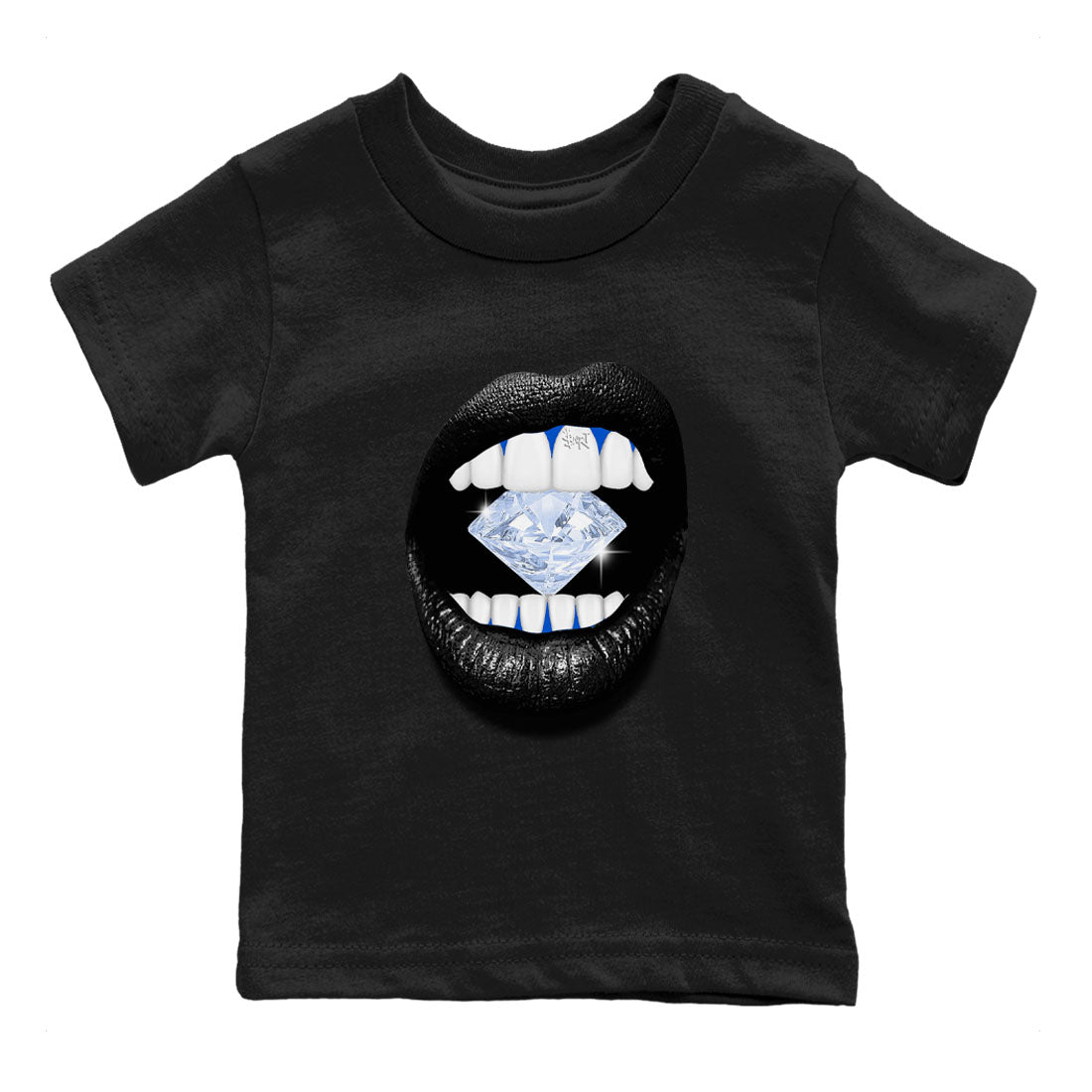 11s Black and Varsity Royal shirt to match jordans Lips Diamond sneaker tees AJ11 Black and Varsity Royal SNRT sneaker release tees baby toddler Black 2 cotton Shirt