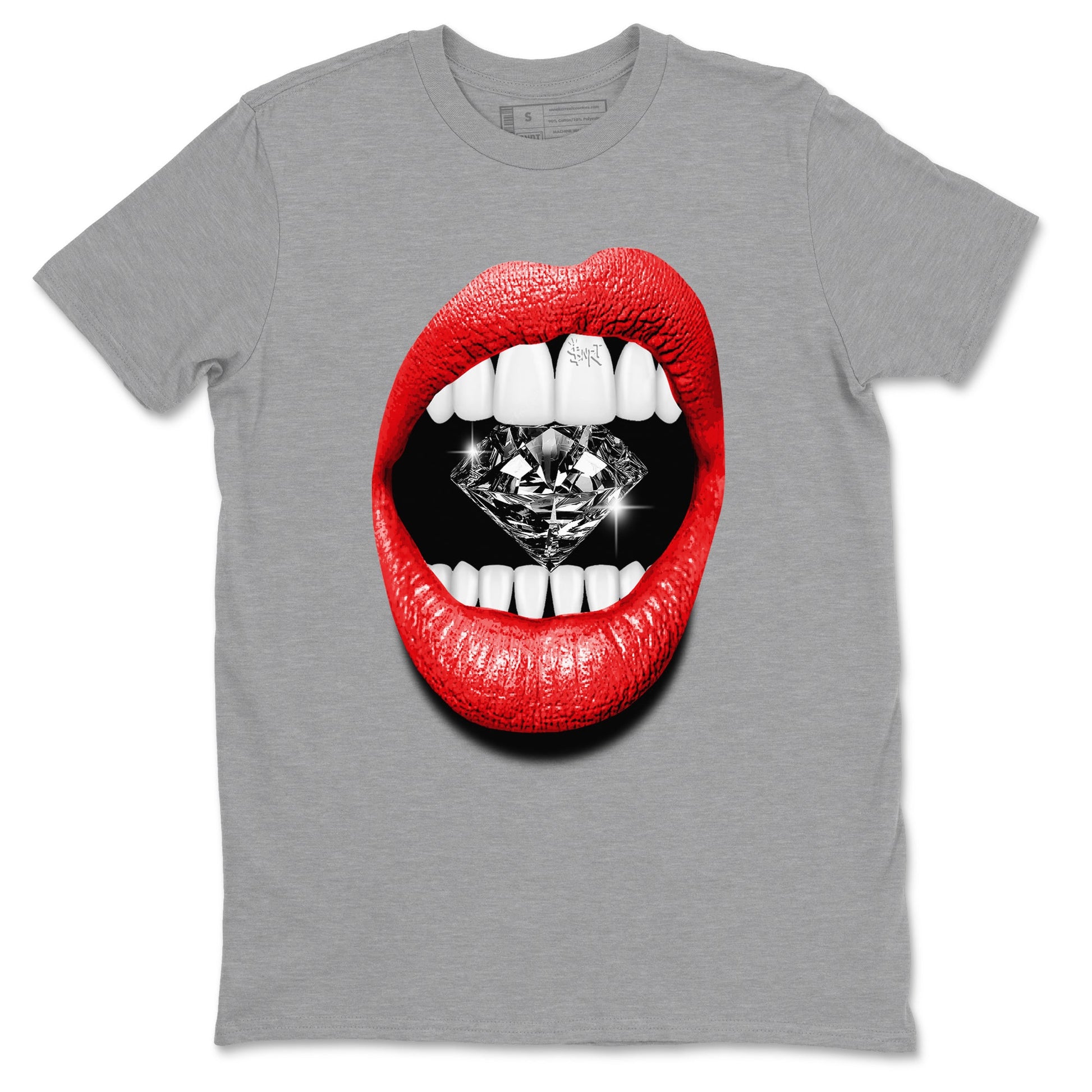 11s Bred Velvet shirts to match jordans Lips Diamond sneaker match tees Air Jordan 11 Bred Velvet match shoes to clothes SNRT Sneaker Tees unisex cotton Heather Grey 2 shirts