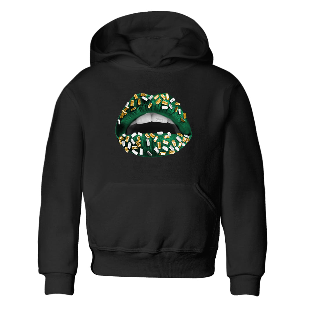 Sneaker Threads – Sneaker Tees To Match Air Jordan 1 Pro Green – Lips Jewel Youth Graphic Tee Black 2. Perfect for Jordan releases 2025 colorways.