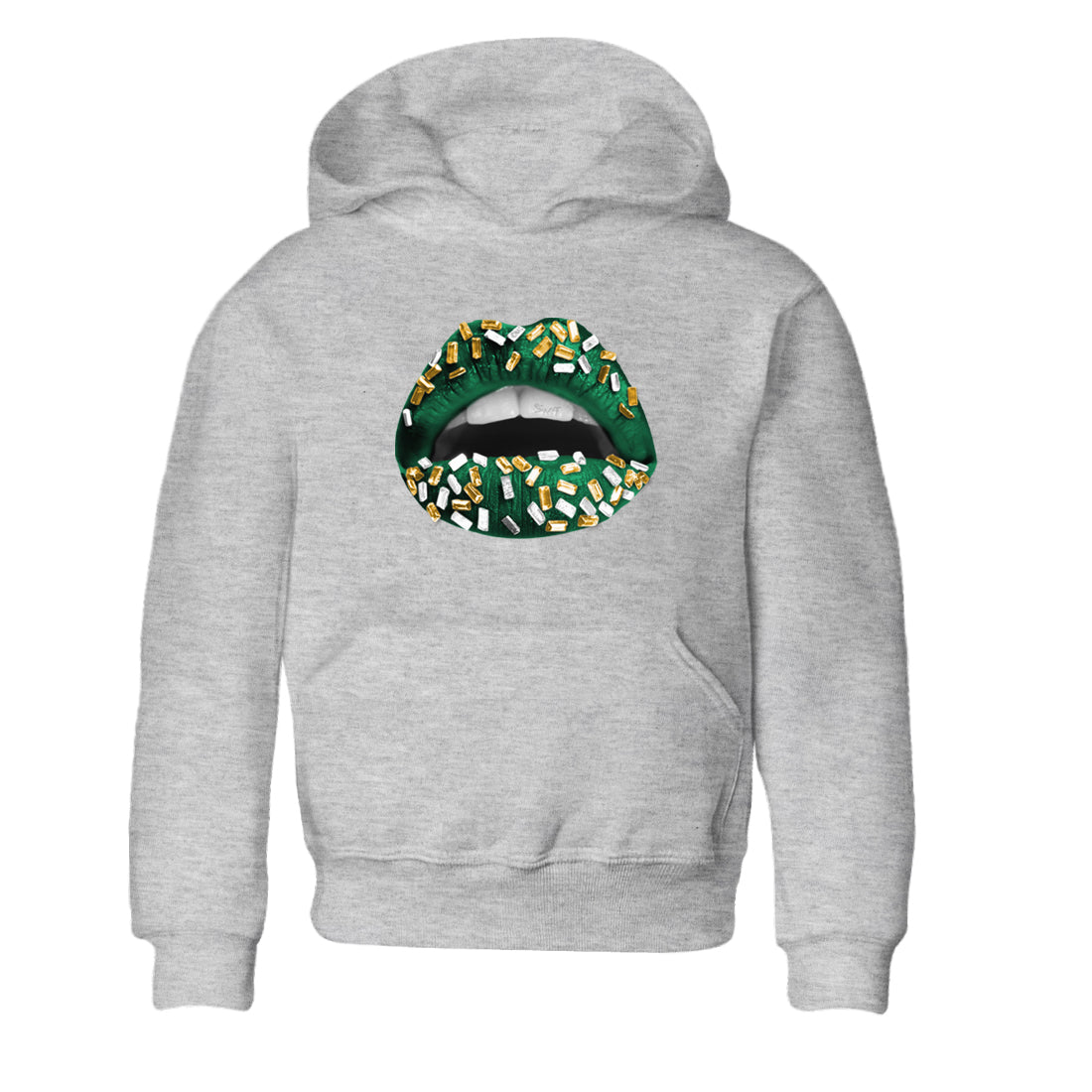 Sneaker Threads – Sneaker Tees To Match Air Jordan 1 Pro Green – Lips Jewel Youth Graphic Tee Heather Grey 2. Perfect for Jordan releases 2025 colorways.