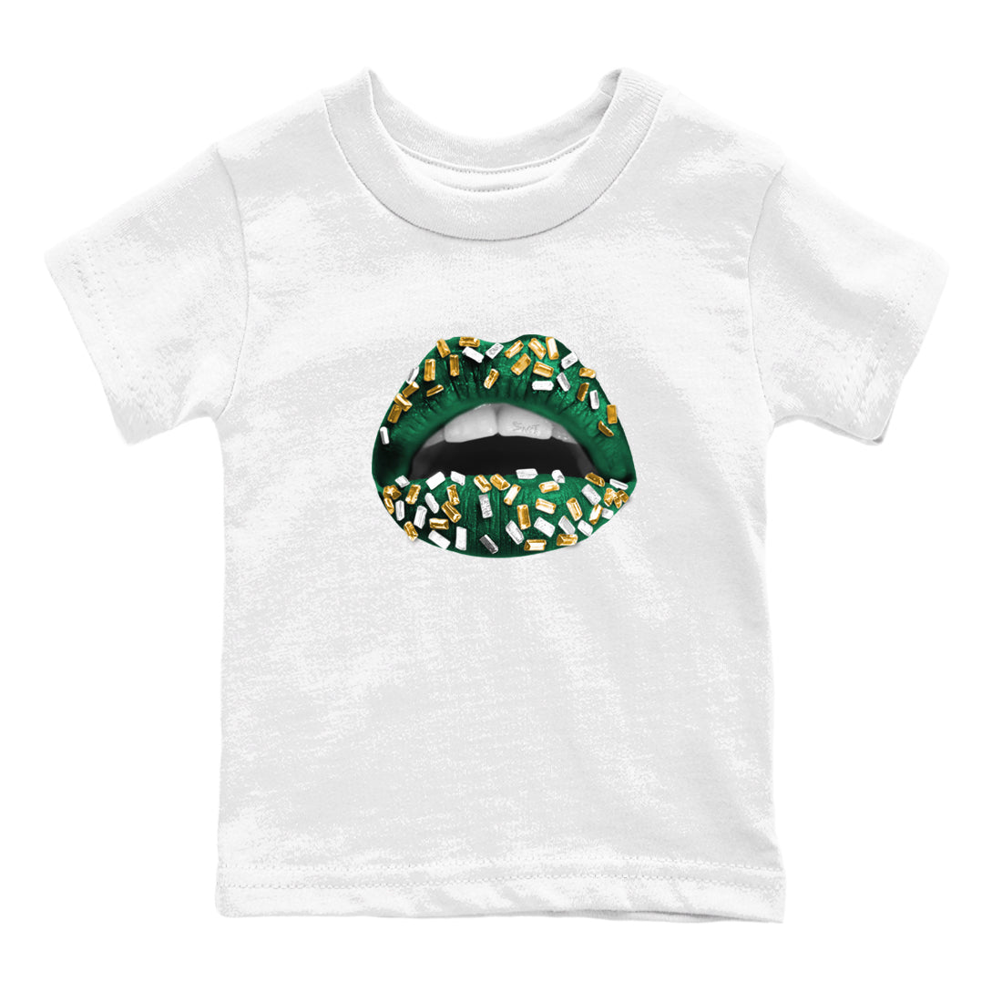 Sneaker Threads – Sneaker Tees To Match Air Jordan 1 Pro Green – Lips Jewel Youth Graphic Tee White 2. Perfect for Jordan releases 2025 colorways.