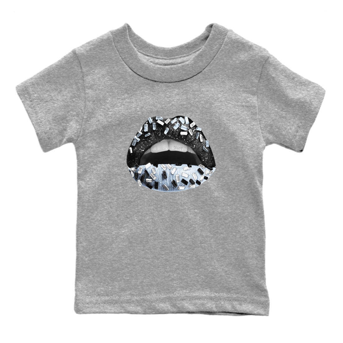AJ6 White Black shirts to match jordans Lips Jewel sneaker match tees Air Jordan 6 White Black SNRT Sneaker Tees streetwear brand Baby and Youth Heather Grey 2 cotton tee