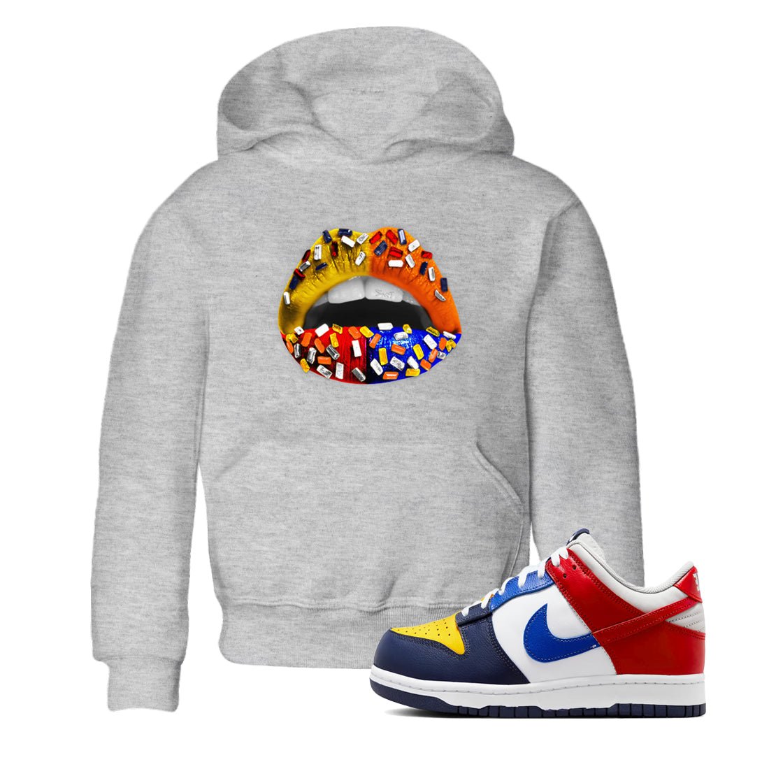 Dunk What The t shirts to match sneakers Lips Jewel sneaker match tees Dunk Low CO.JP What The shirt SNRT Sneaker Tees Youth Baby Heather Grey 1 tee