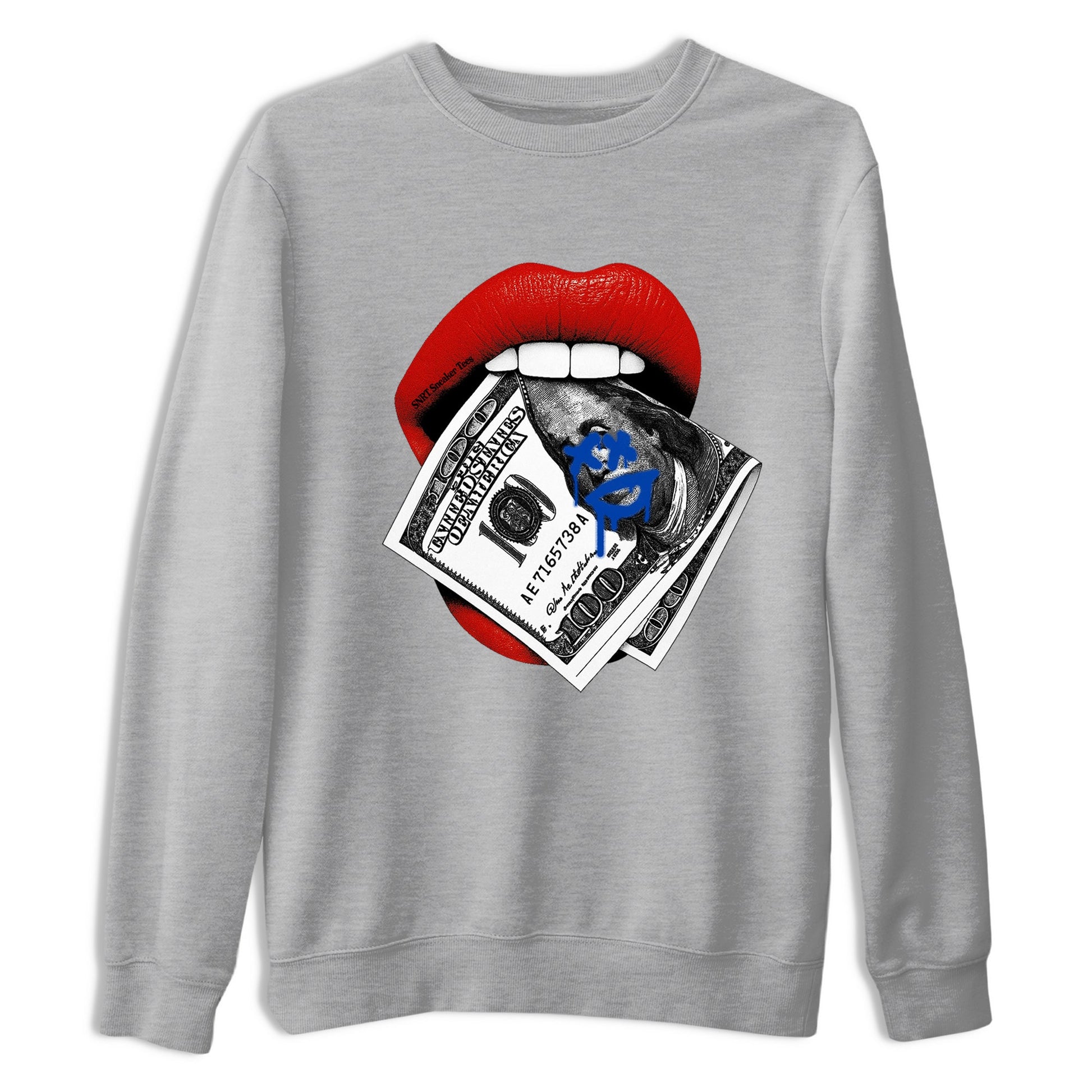 Sneaker match tees – Sneaker Tees To Match Jordan 4 Retro Rare Air Shoes – Lips Money Tee Heather Grey 2