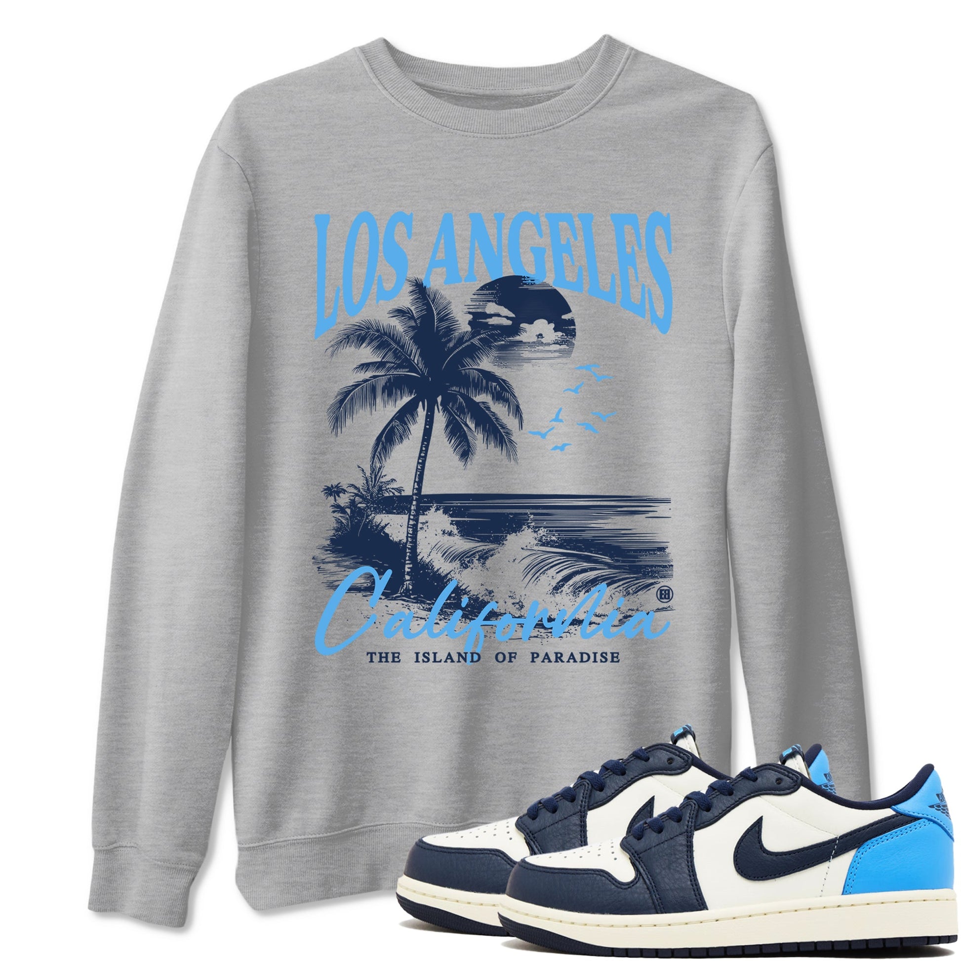 1s Obsidian shirts to match jordans Los Angeles California shirts to match Jordans AJ1 Retro Low OG Obsidian match shoes to clothes SNRT Sneaker Tees unisex cotton Heather Grey 1 shirts