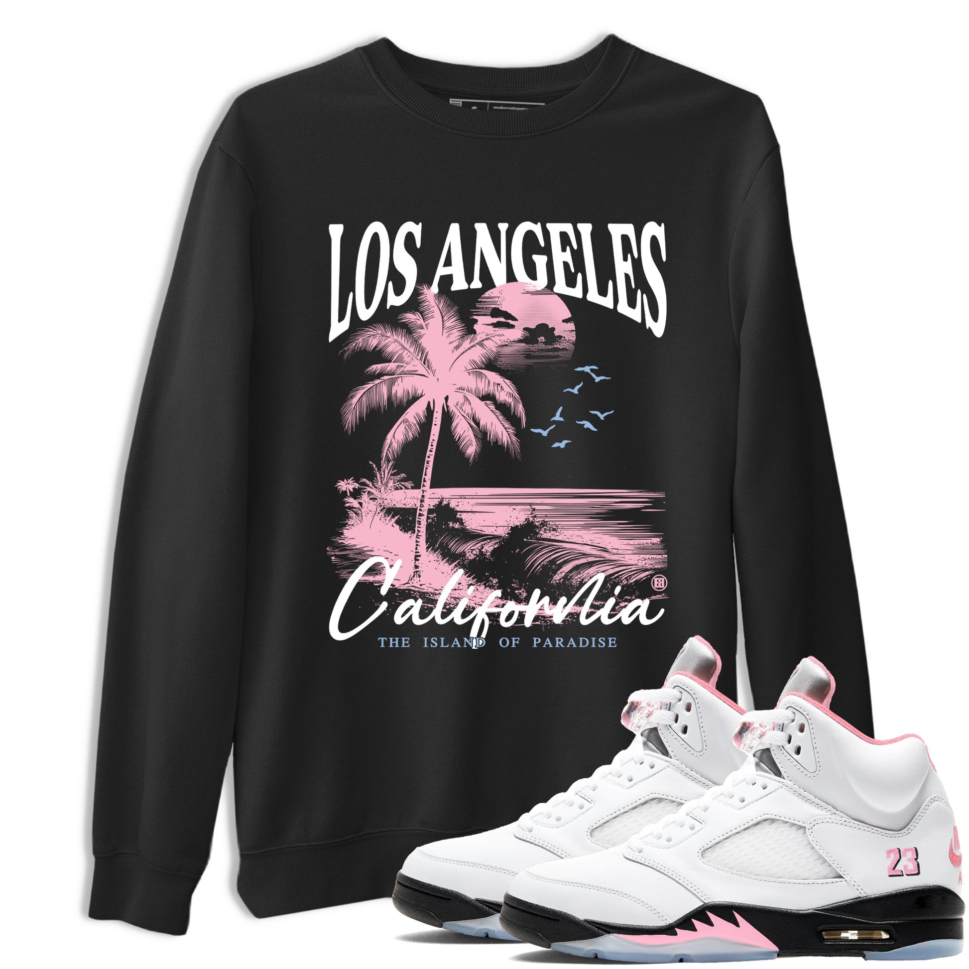 Sneaker match tees – Sneaker Tees To Match Air Jordan 5 35th Anniversary Shoes – Los Angeles California Tee Black 1