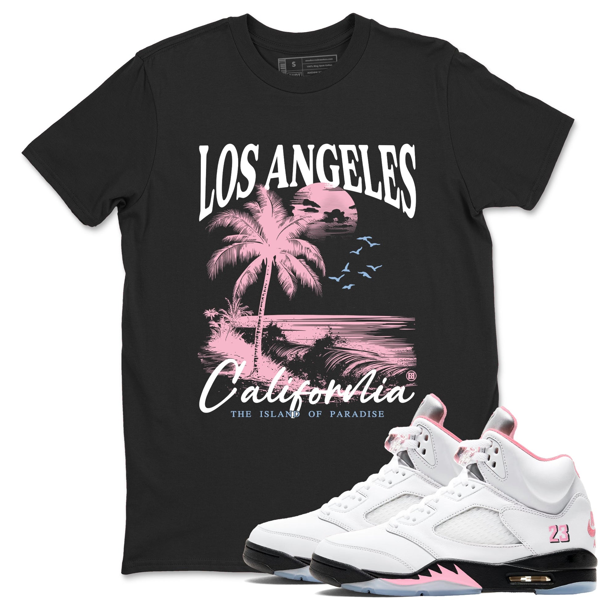 Sneaker match tees – Sneaker Tees To Match Air Jordan 5 35th Anniversary Shoes – Los Angeles California Tee Black 1