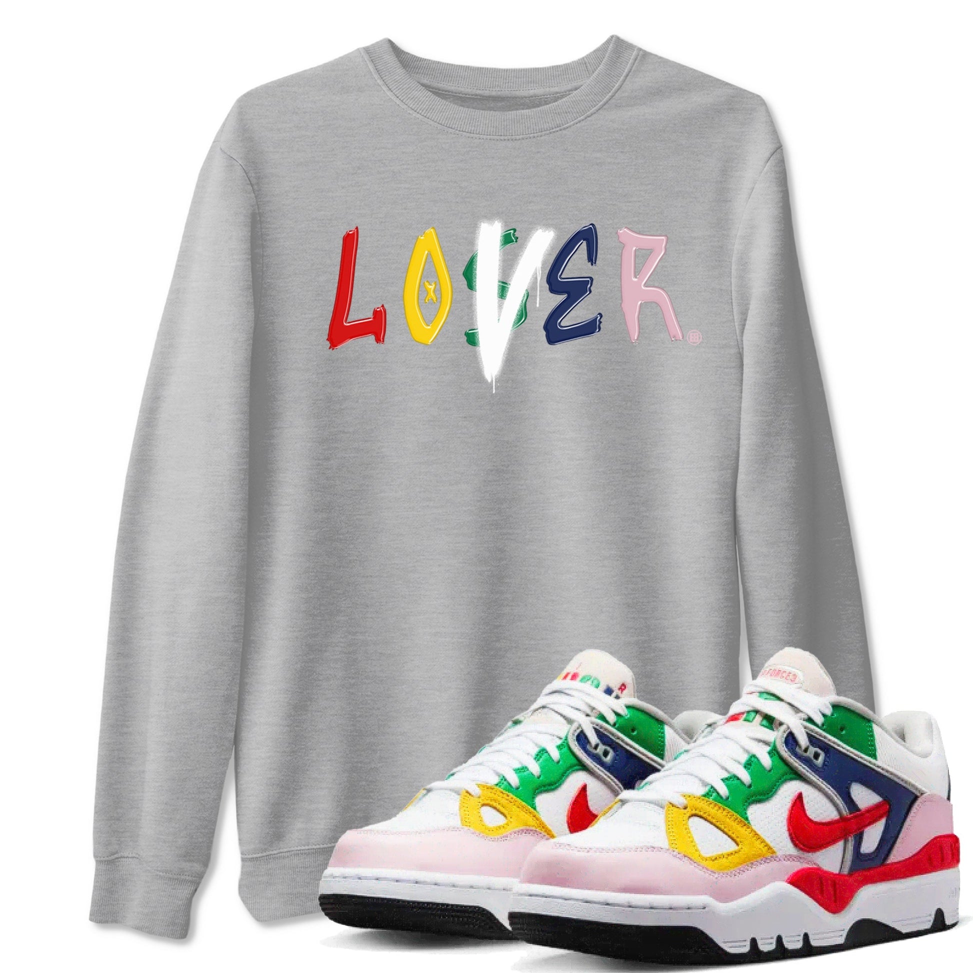 AF 3 Nigo shirtsto match jordans Loser Lover sneaker match tees Air Force 3 Low x Nigo Blue Void and Tour Yellow match shoes to clothes SNRT Sneaker Tees unisex cotton Heather Grey 1 shirts
