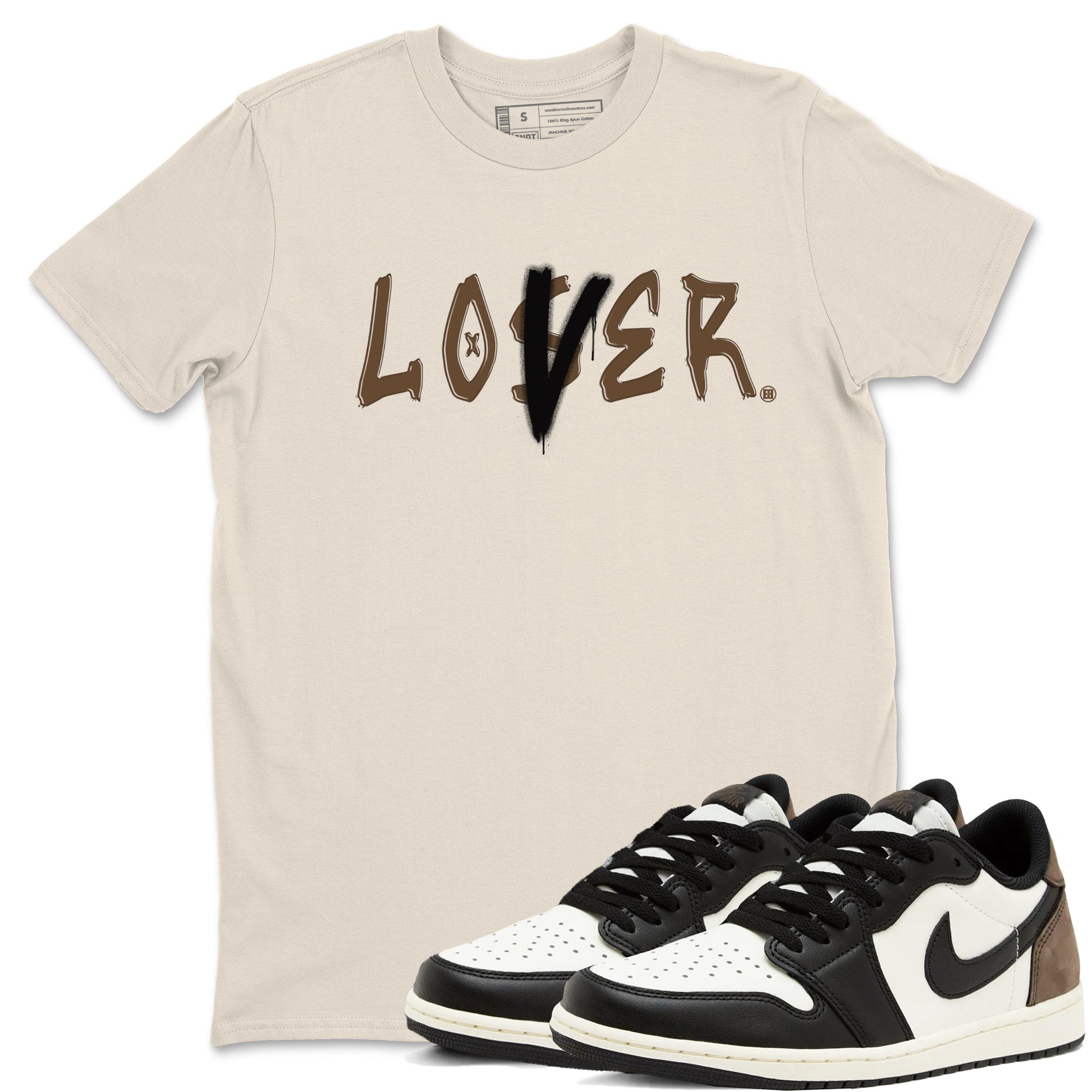 1s Mocha shirts to match jordans Loser Lover sneaker match tees Air Jordan 1 Low Mocha SNRT Sneaker Release Tees unisex cotton Natural 1 crew neck shirts