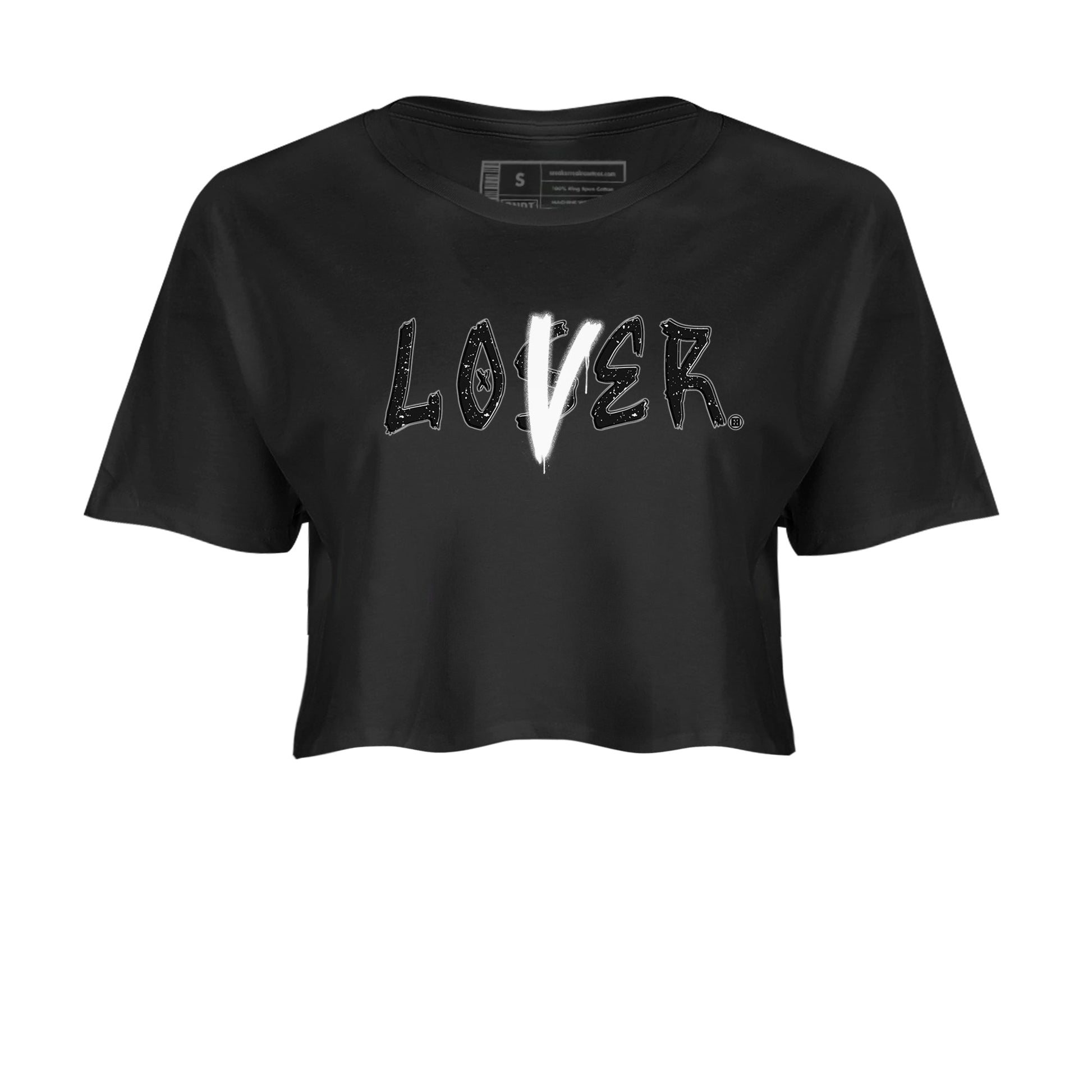 4s Fear shirts to match jordans Loser Lover sneaker match tees Air Jordan 4 Retro Fear match shoes to clothes SNRT Sneaker Tees unisex cotton Black 2 crop tee