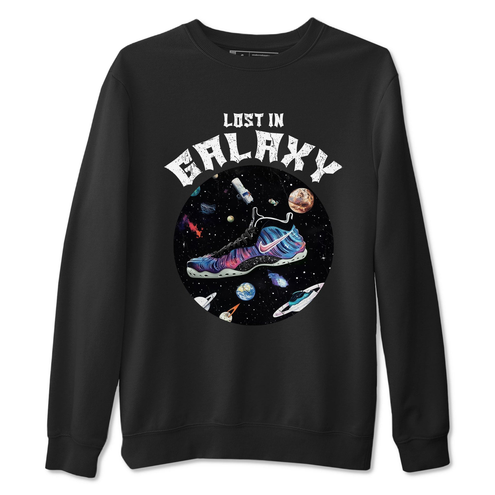 Foams One Galaxy shirts to match jordans Lost In Galaxy best t shirts to wear with jordans Air Foamposite One Galaxy match shoes to clothes SNRT Sneaker Tees unisex cotton Black 2 shirts