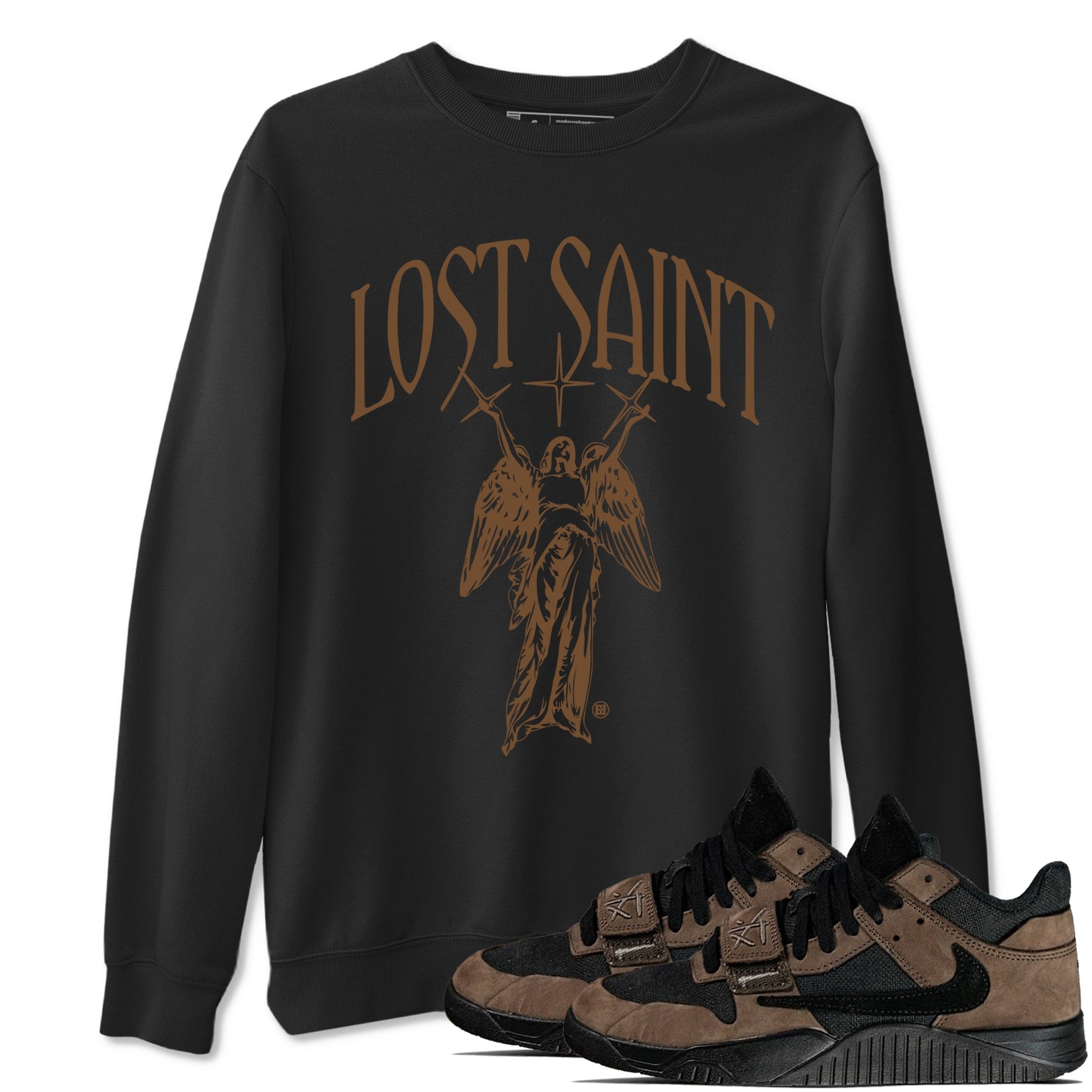 Jordan Jumpman Jack Travis Scott Dark Mocha shirts to match jordans Lost Saint graphic tees Jordan Jumpman Jack Travis Scott Dark Mocha t shirts to match sneakers SNRT Sneaker Tees unisex cotton Black 1 shirts
