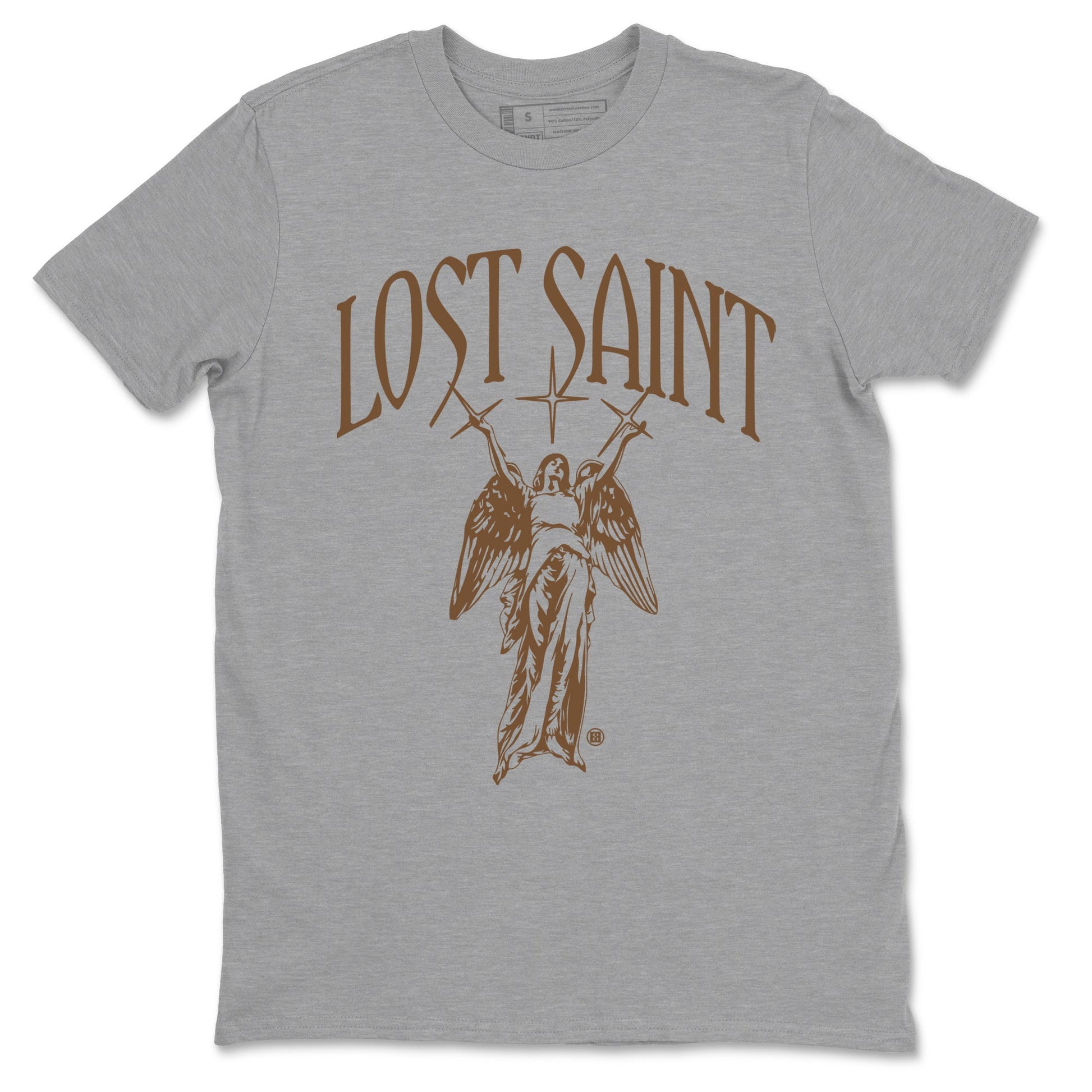 Jordan Jumpman Jack Travis Scott Dark Mocha shirts to match jordans Lost Saint graphic tees Jordan Jumpman Jack Travis Scott Dark Mocha t shirts to match sneakers SNRT Sneaker Tees unisex cotton Heather Grey 2 shirts