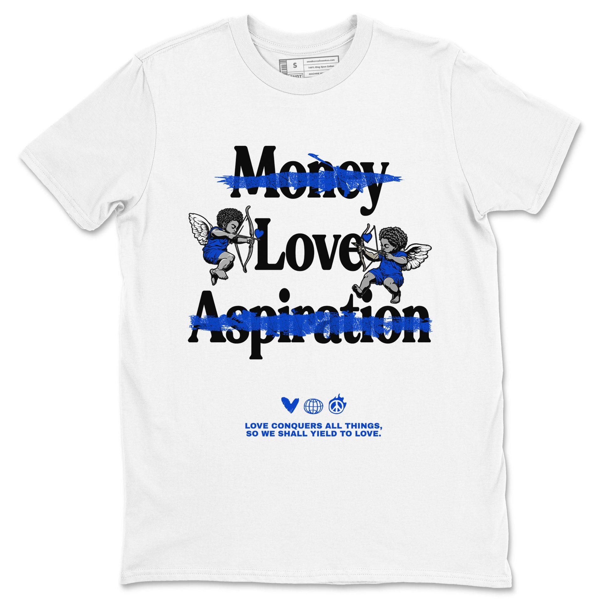 12s Blueberry shirts to match jordans Love Conquers All Things best t shirts to wear with jordans Air Jordan 12 Retro Blueberry match shoes to clothes SNRT Sneaker Tees unisex cotton White 2 shirts