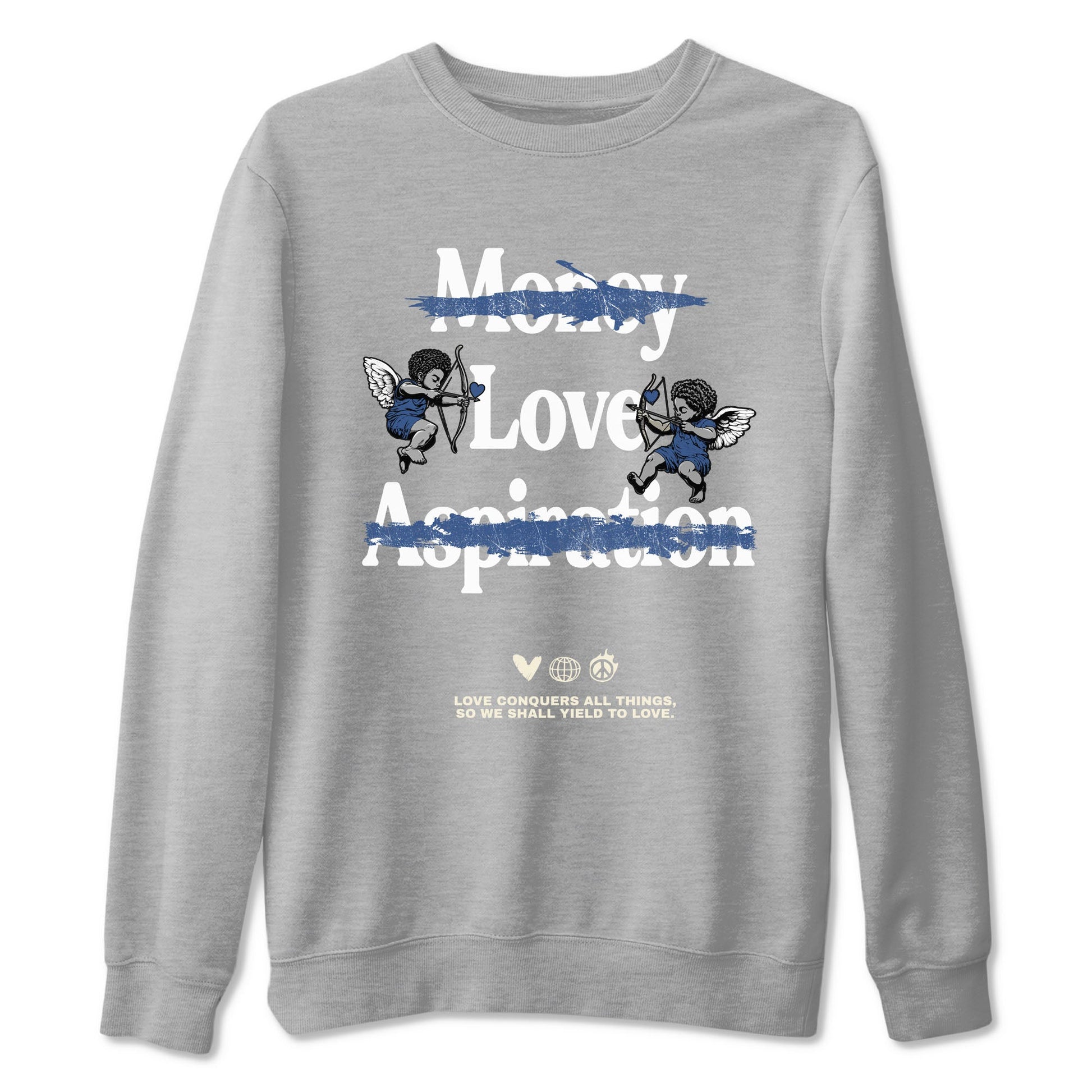 3s For The Love to match jordans Love Conquers All Things best t shirts to wear with jordans A Ma Maniere x Air Jordan 3 Diffused Blue match shoes to clothes SNRT Sneaker Tees unisex cotton Heather Grey 2 shirts