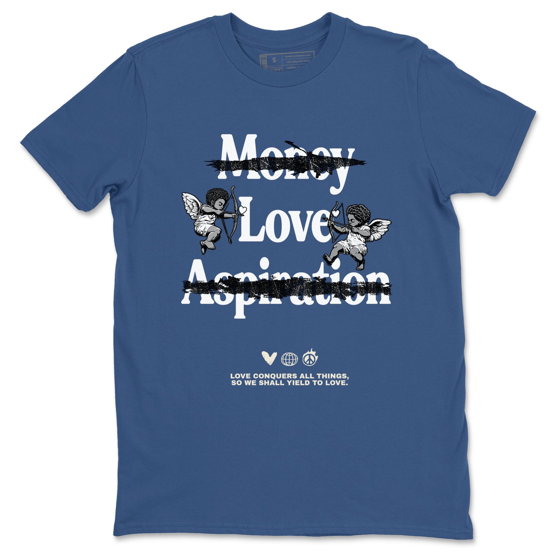 3s For The Love to match jordans Love Conquers All Things best t shirts to wear with jordans A Ma Maniere x Air Jordan 3 Diffused Blue match shoes to clothes SNRT Sneaker Tees unisex cotton Denim Blue 2 shirts
