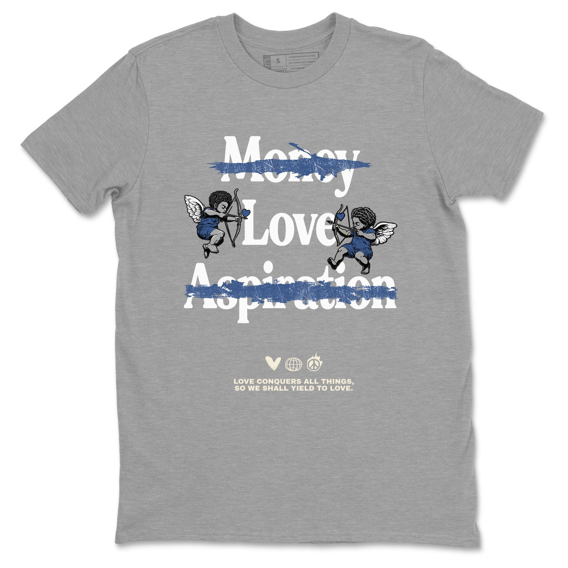 3s For The Love to match jordans Love Conquers All Things best t shirts to wear with jordans A Ma Maniere x Air Jordan 3 Diffused Blue match shoes to clothes SNRT Sneaker Tees unisex cotton Heather Grey 2 shirts