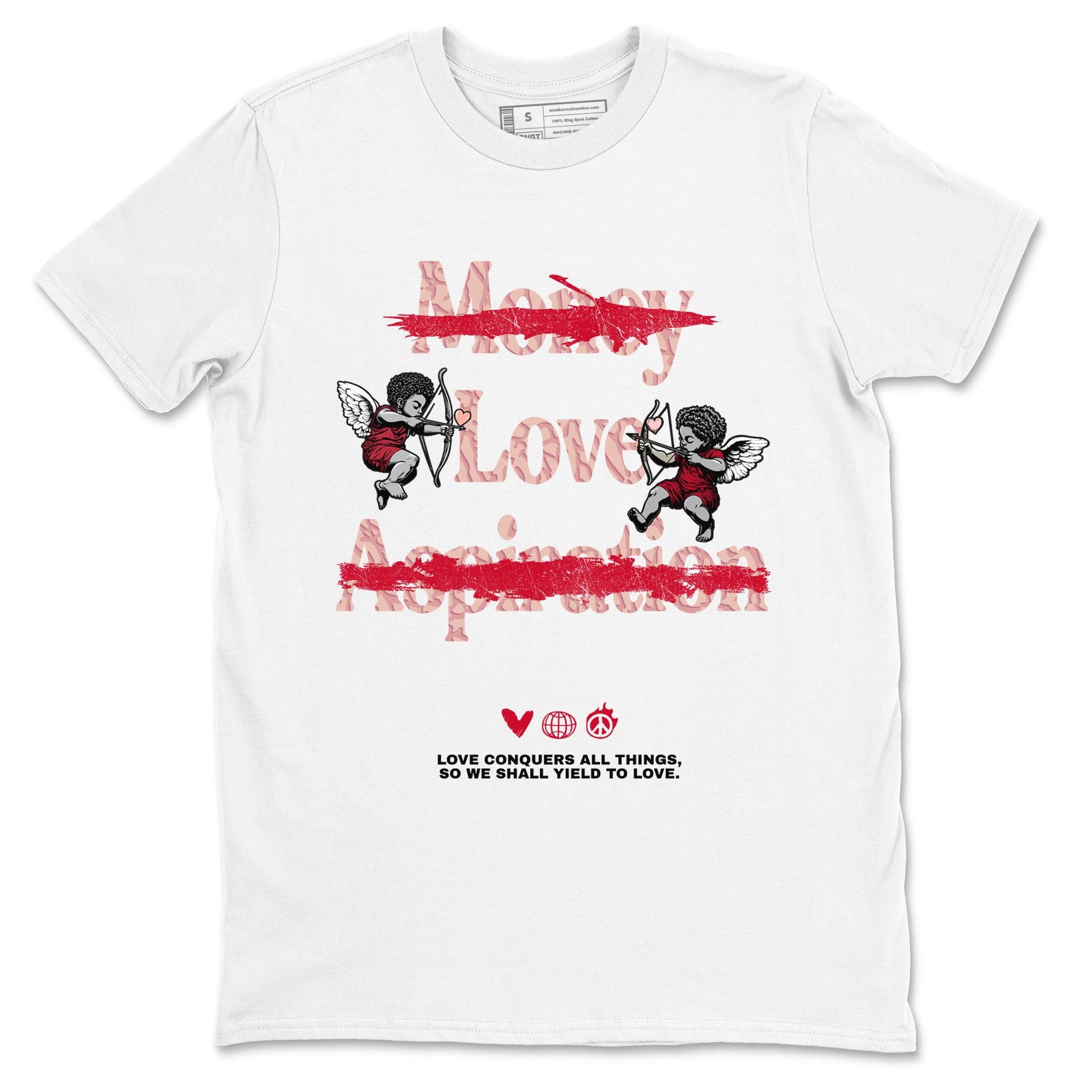 3s Valentines Day shirts to match jordans Love Conquers All Things best t shirts to wear with jordans Air Jordan 3 Valentines Day match shoes to clothes SNRT Sneaker Tees unisex cotton White 2 shirts