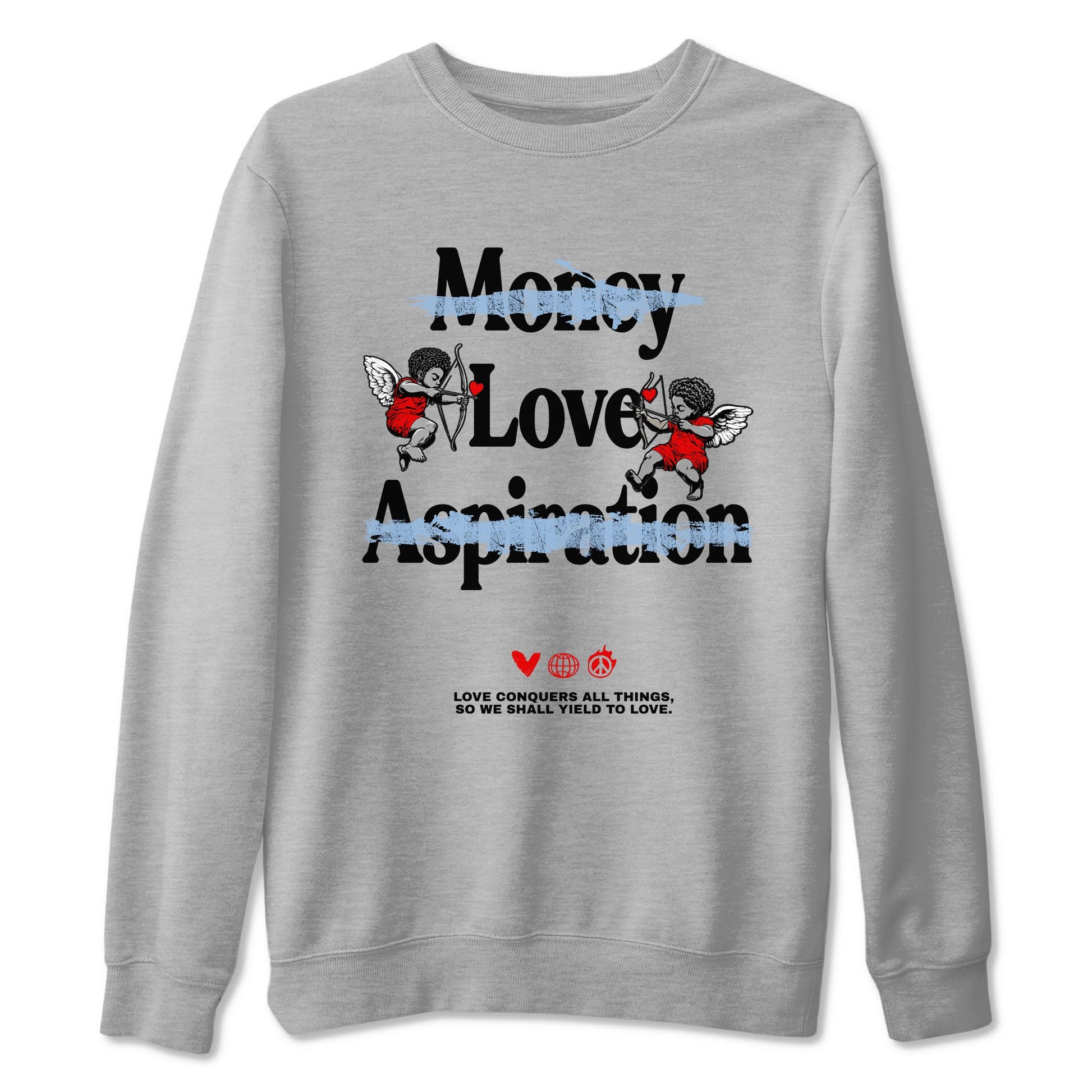 AJ5 Reimagined shirts to match jordans Love Conquers All Things best t shirts to wear with jordans Air Jordan 5 Retro OG Reimagined match shoes to clothes SNRT Sneaker Tees unisex cotton Heather Grey 2 shirts