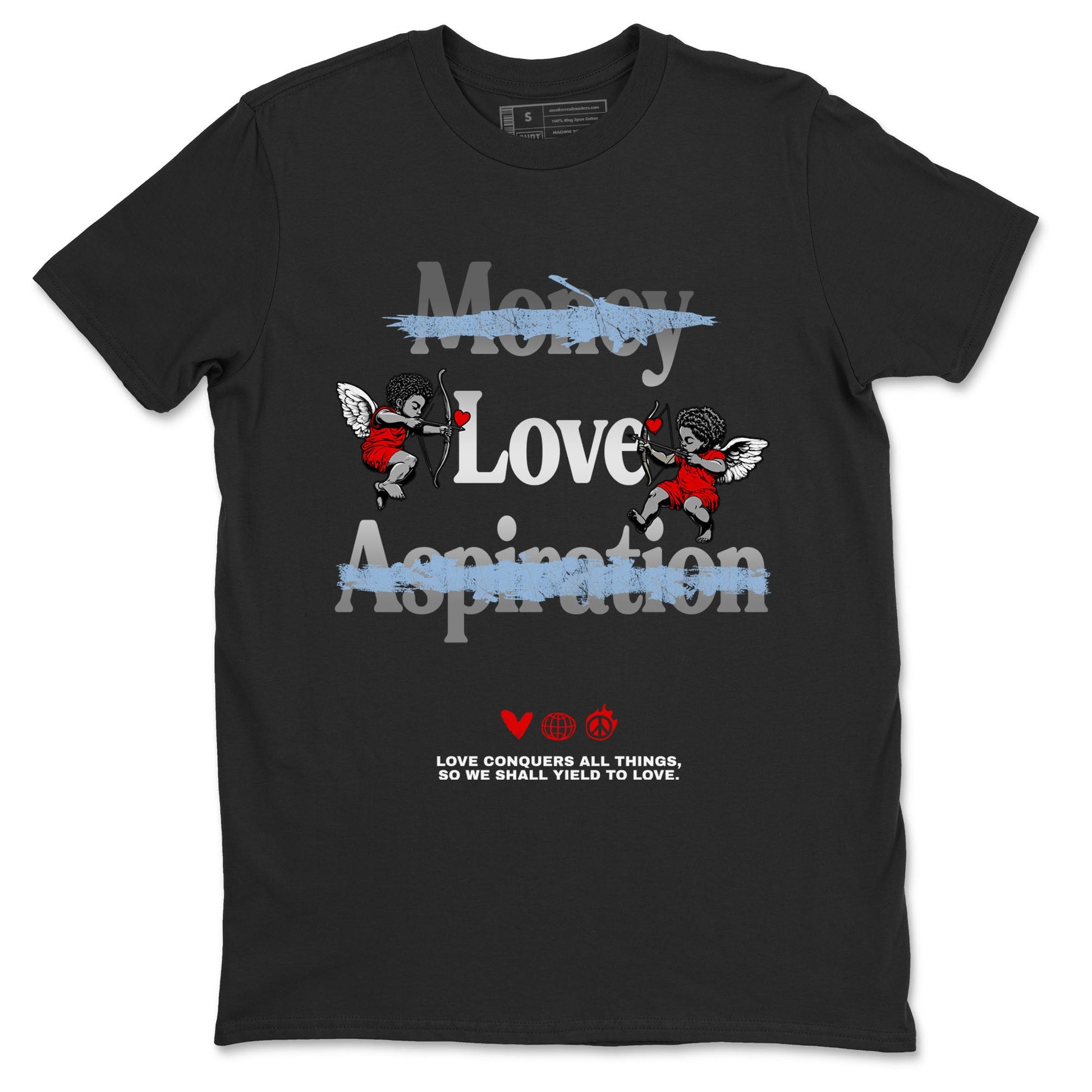 AJ5 Reimagined shirts to match jordans Love Conquers All Things best t shirts to wear with jordans Air Jordan 5 Retro OG Reimagined match shoes to clothes SNRT Sneaker Tees unisex cotton Black 2 shirts
