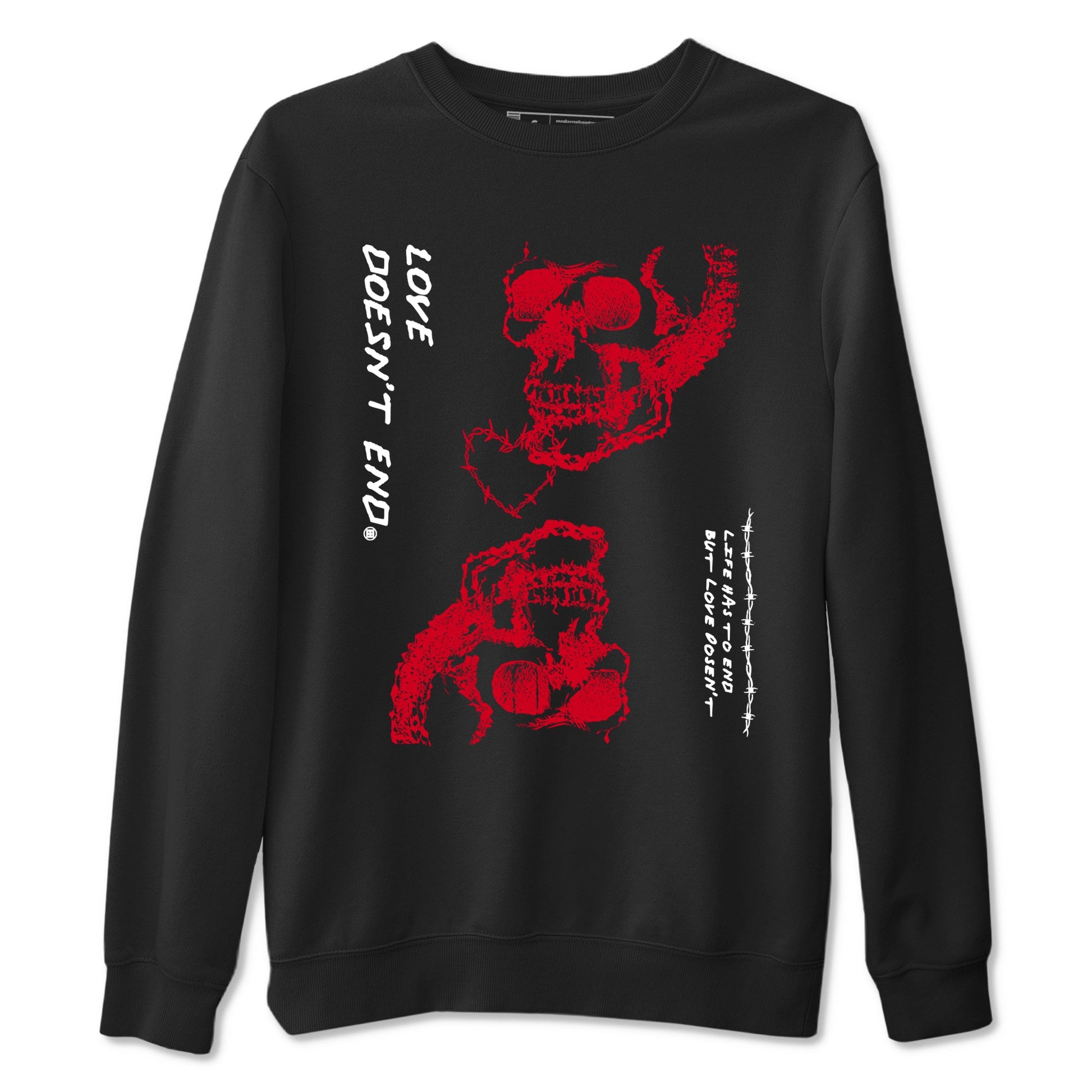 12s Flu Game shirts to match jordans Love Doesn't End best t shirts to wear with jordans AJ12 Retro Flu Game match shoes to clothes SNRT Sneaker Tees unisex cotton Black 2 shirts