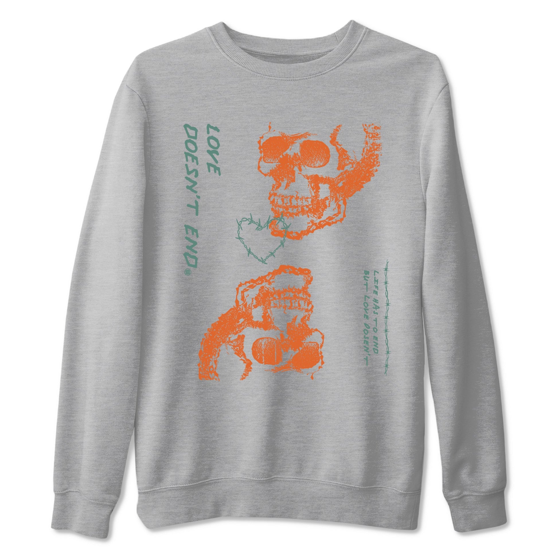 Dunk Low Ceramic shirts to match jordans Love Doesn't End sneaker match tees Dunk Ceramic match shoes to clothes SNRT Sneaker Tees unisex cotton Heather Grey 2 shirts