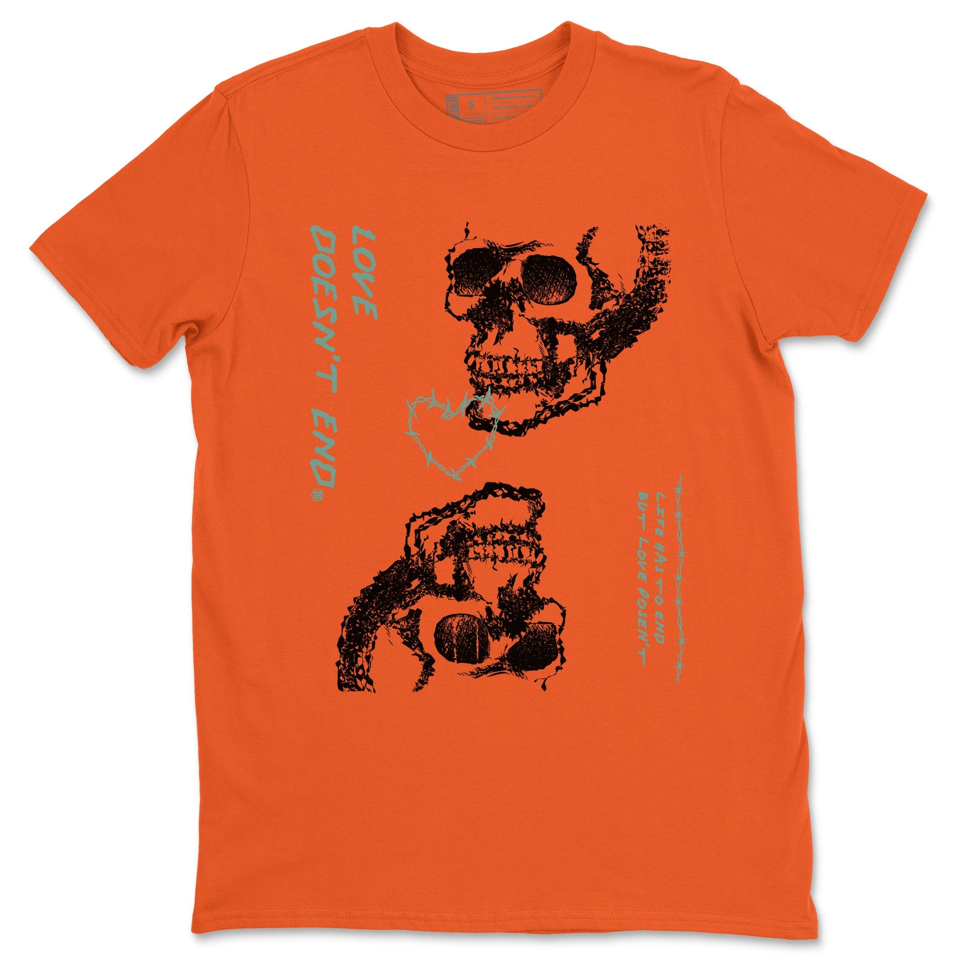 Dunk Low Ceramic shirts to match jordans Love Doesn't End sneaker match tees Dunk Ceramic match shoes to clothes SNRT Sneaker Tees unisex cotton Orange 2 shirts