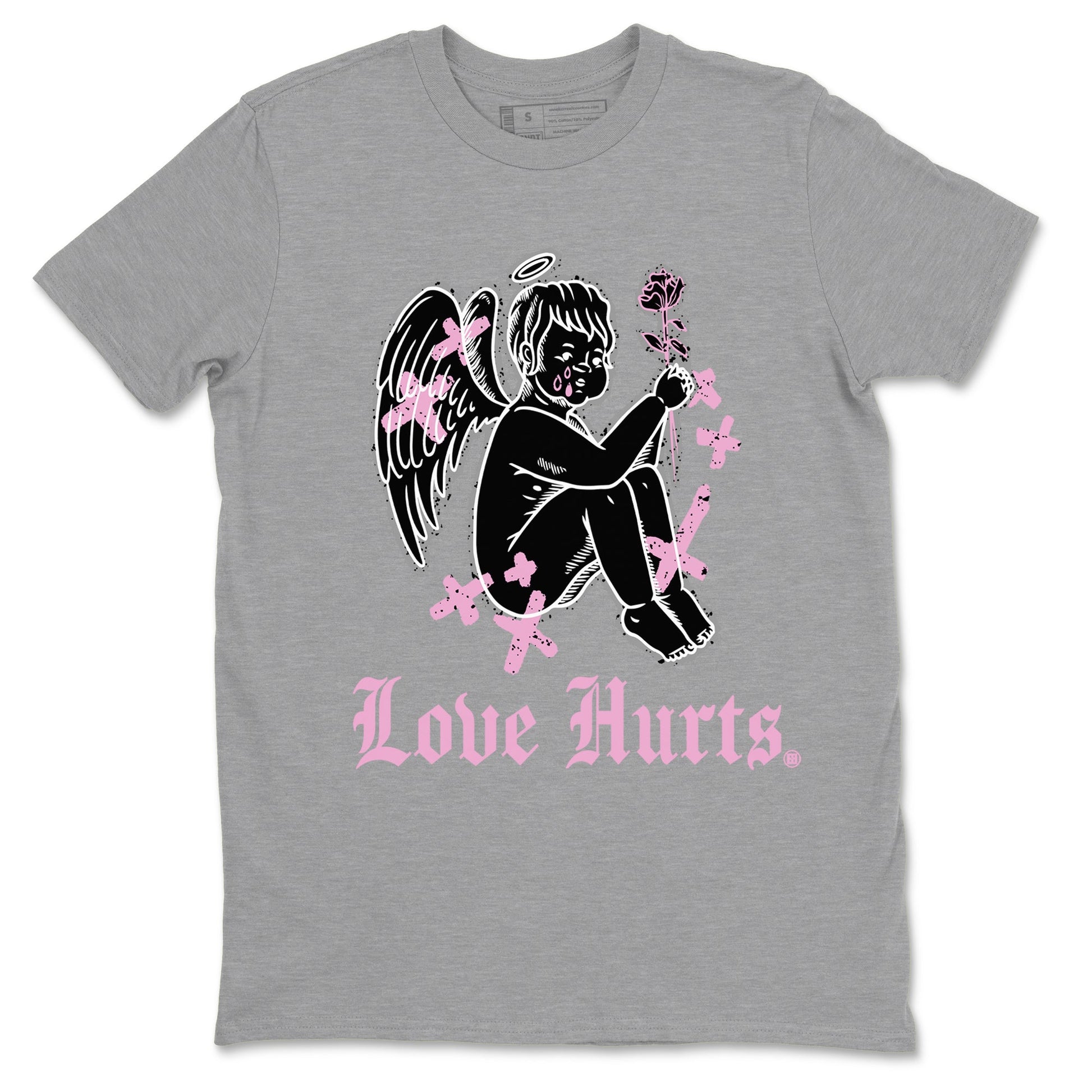 4s Retro Orchid shirts to match jordans Love Hurts sneaker match tees Air Jordan 4 WMNS Orchid match shoes to clothes SNRT Sneaker Tees unisex cotton Heather Grey 2 shirts