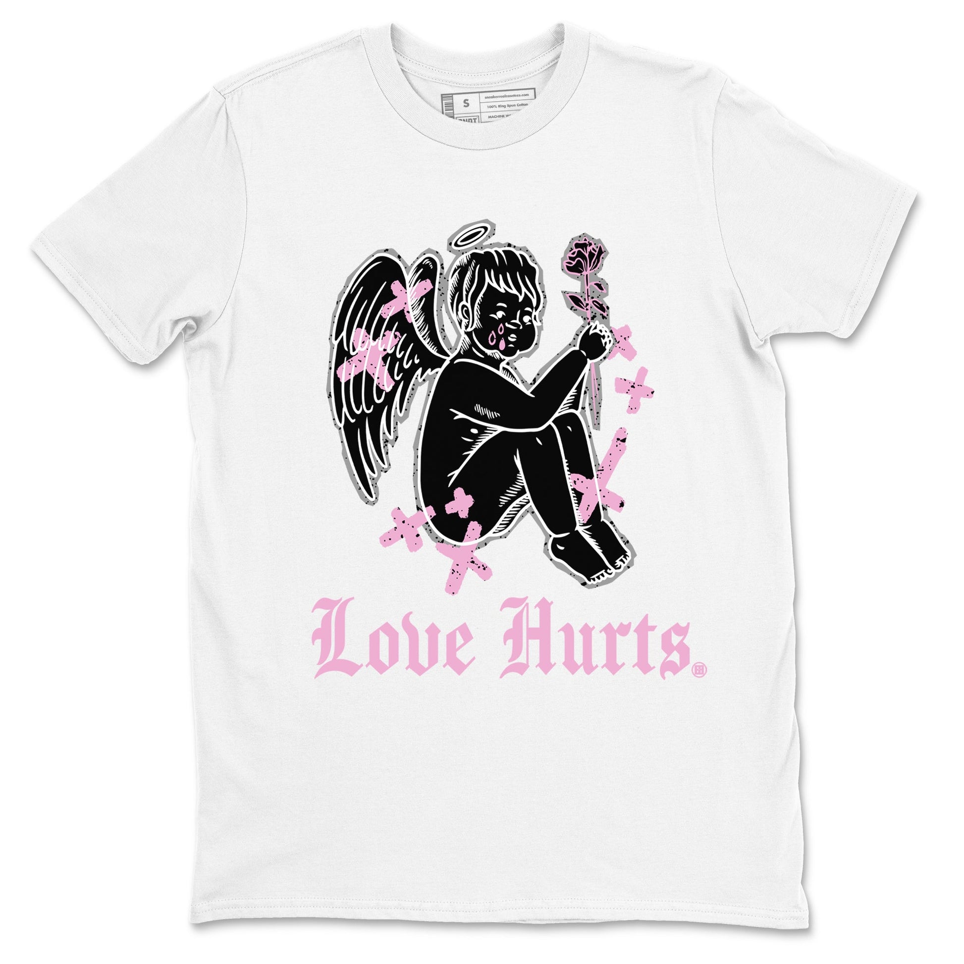 4s Retro Orchid shirts to match jordans Love Hurts sneaker match tees Air Jordan 4 WMNS Orchid match shoes to clothes SNRT Sneaker Tees unisex cotton White 2 shirts