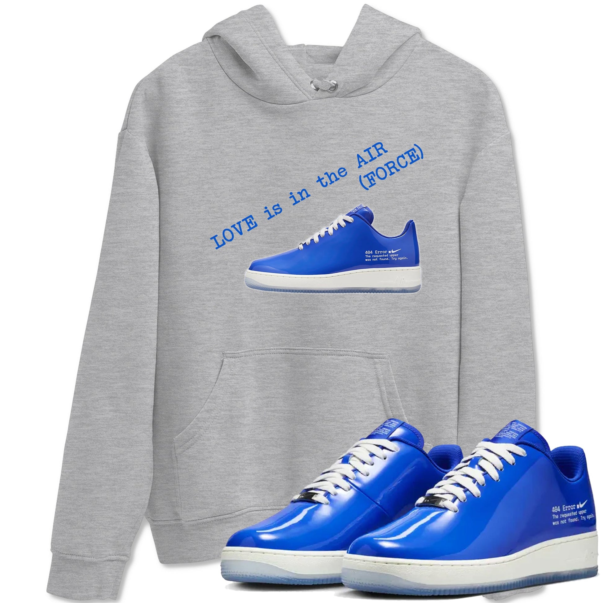 Air Force 1 404 Error shirt to match jordans Love Is In The Air sneaker tees Air Force 1 404 Error SNRT Sneaker Release Tees unisex cotton Heather Grey 1 crew neck shirt