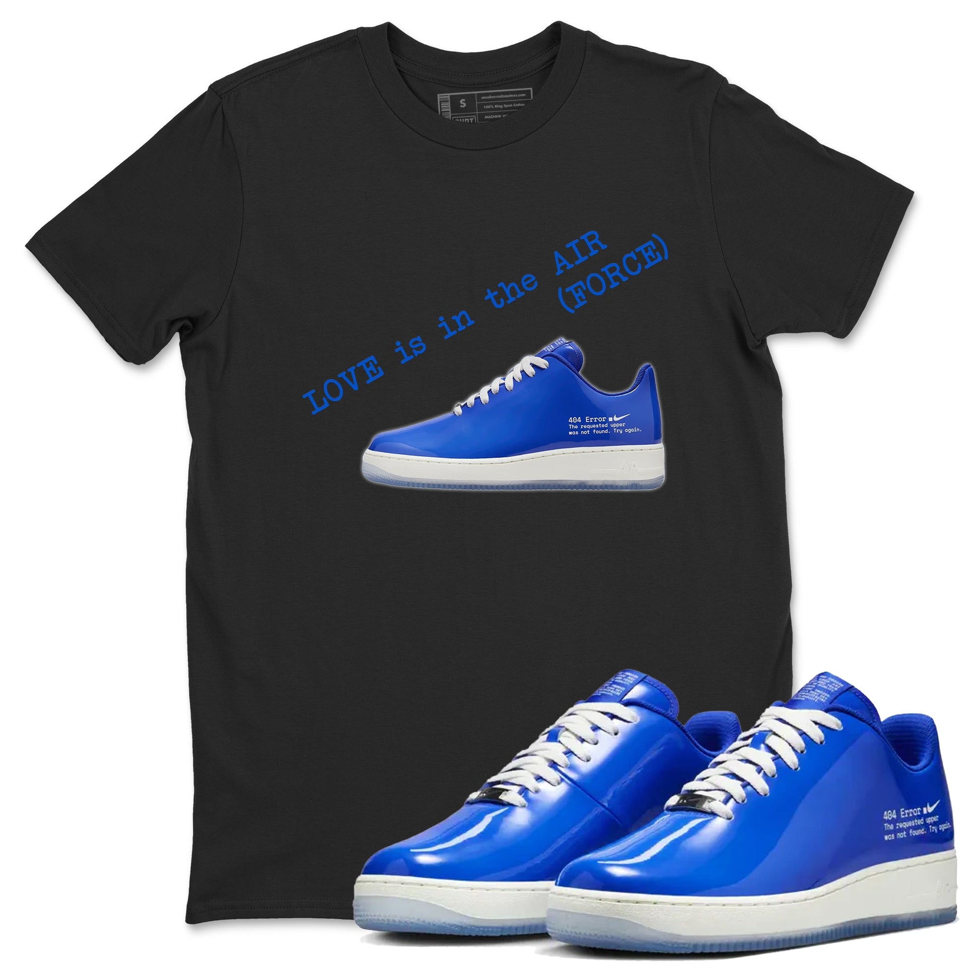 Air Force 1 404 Error shirt to match jordans Love Is In The Air sneaker tees Air Force 1 404 Error SNRT Sneaker Release Tees unisex cotton Black 1 crew neck shirt