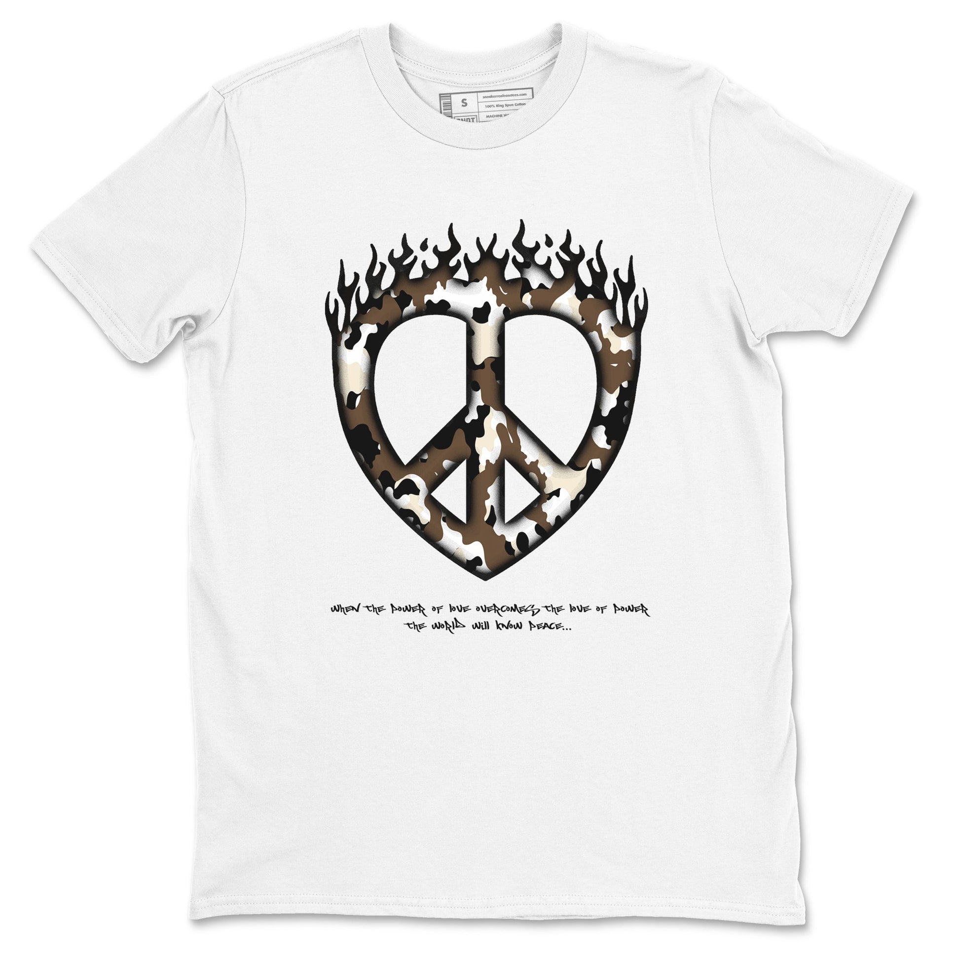 1s Low OG Mocha shirts to match jordans Love Peace sneaker match tees Air Jordan 1 Mocha match shoes to clothes SNRT Sneaker Tees unisex cotton White 2 shirts