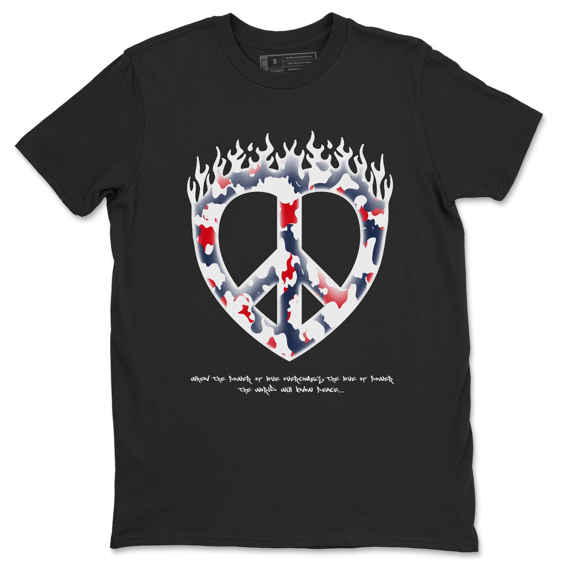 6s White And Midnight Navy shirts to match jordans Love Peace sneaker match tees Air Jordan 6 White And Midnight Navy SNRT Sneaker Release Tees unisex cotton Black 2 crew neck shirts