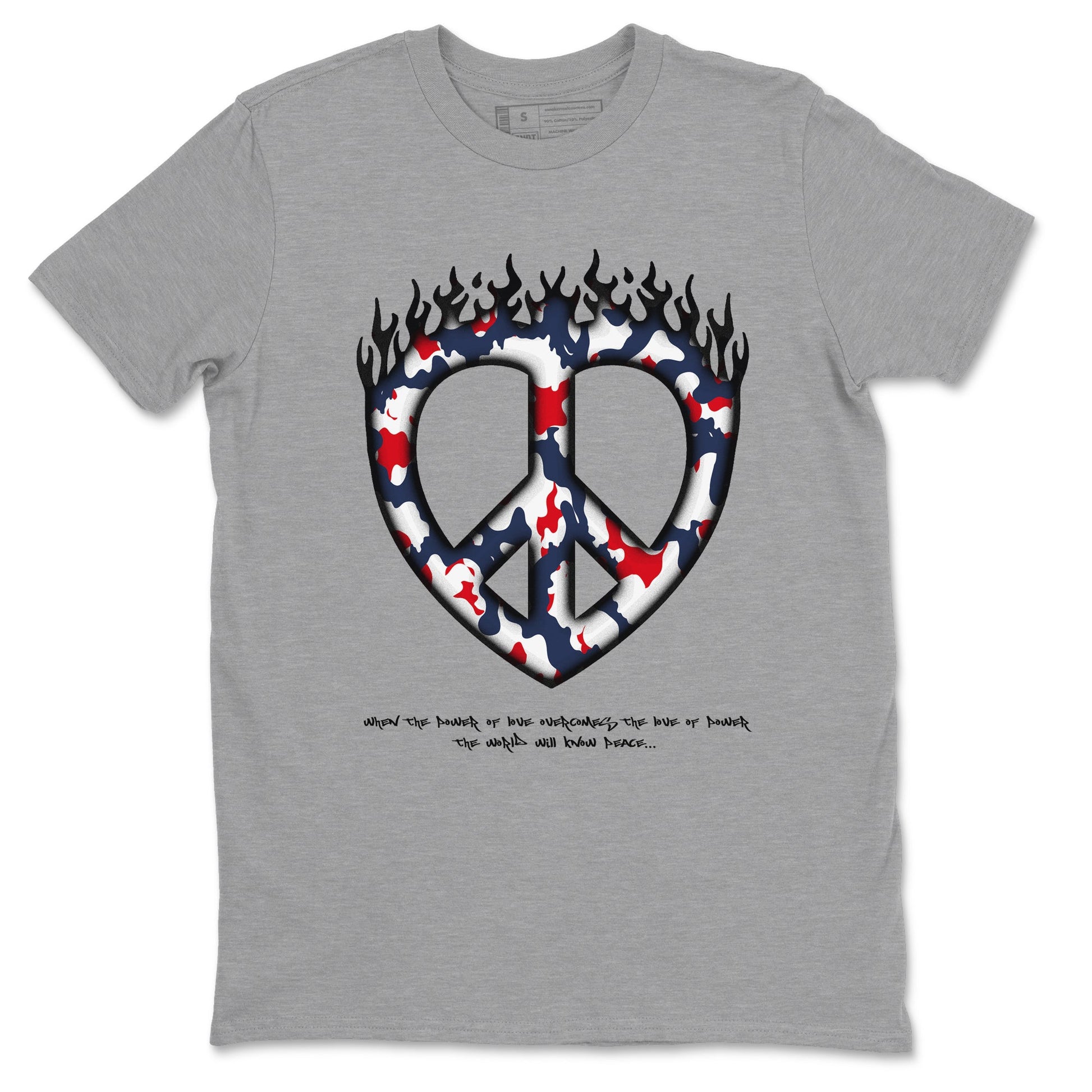 6s White And Midnight Navy shirts to match jordans Love Peace sneaker match tees Air Jordan 6 White And Midnight Navy SNRT Sneaker Release Tees unisex cotton Heather Grey 2 crew neck shirts