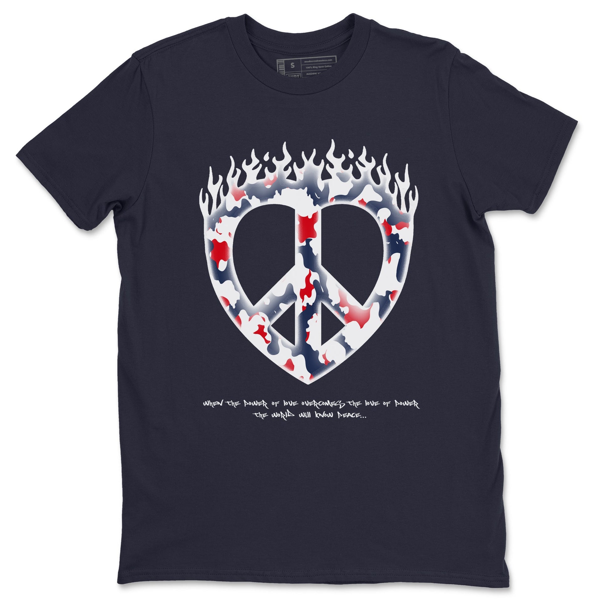 6s White And Midnight Navy shirts to match jordans Love Peace sneaker match tees Air Jordan 6 White And Midnight Navy SNRT Sneaker Release Tees unisex cotton Navy 2 crew neck shirts