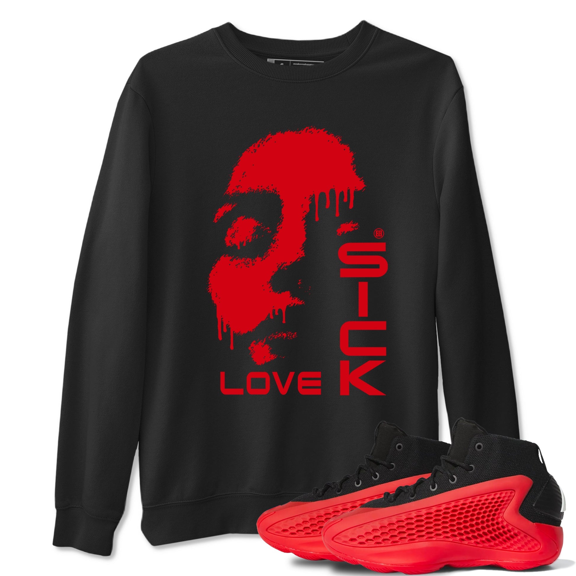 AE 1 Bred shirts to match jordans Love Sick sneaker match tees AE 1 Bred match shoes to clothes SNRT Sneaker Tees unisex cotton Black 1 shirts