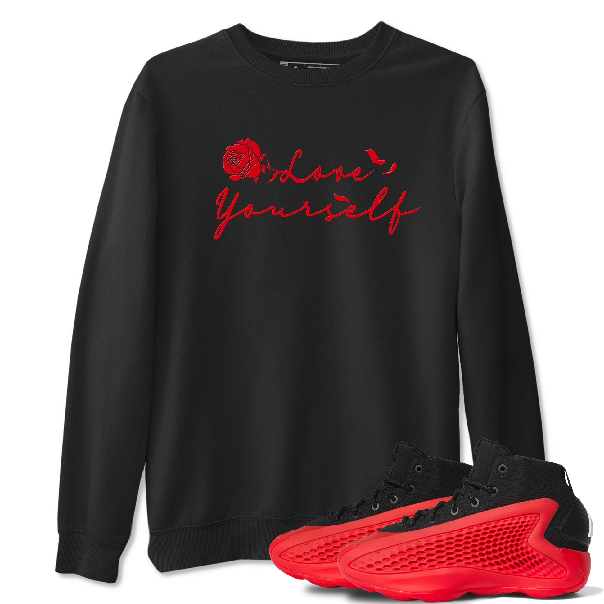 AE 1 Bred shirts to match jordans Love Yourself sneaker match tees AE 1 Bred match shoes to clothes SNRT Sneaker Tees unisex cotton Black 1 shirts