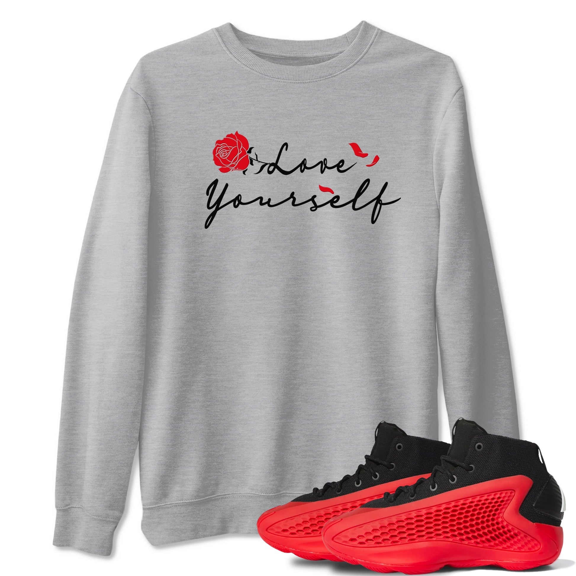AE 1 Bred shirts to match jordans Love Yourself sneaker match tees AE 1 Bred match shoes to clothes SNRT Sneaker Tees unisex cotton Heather Grey 1 shirts