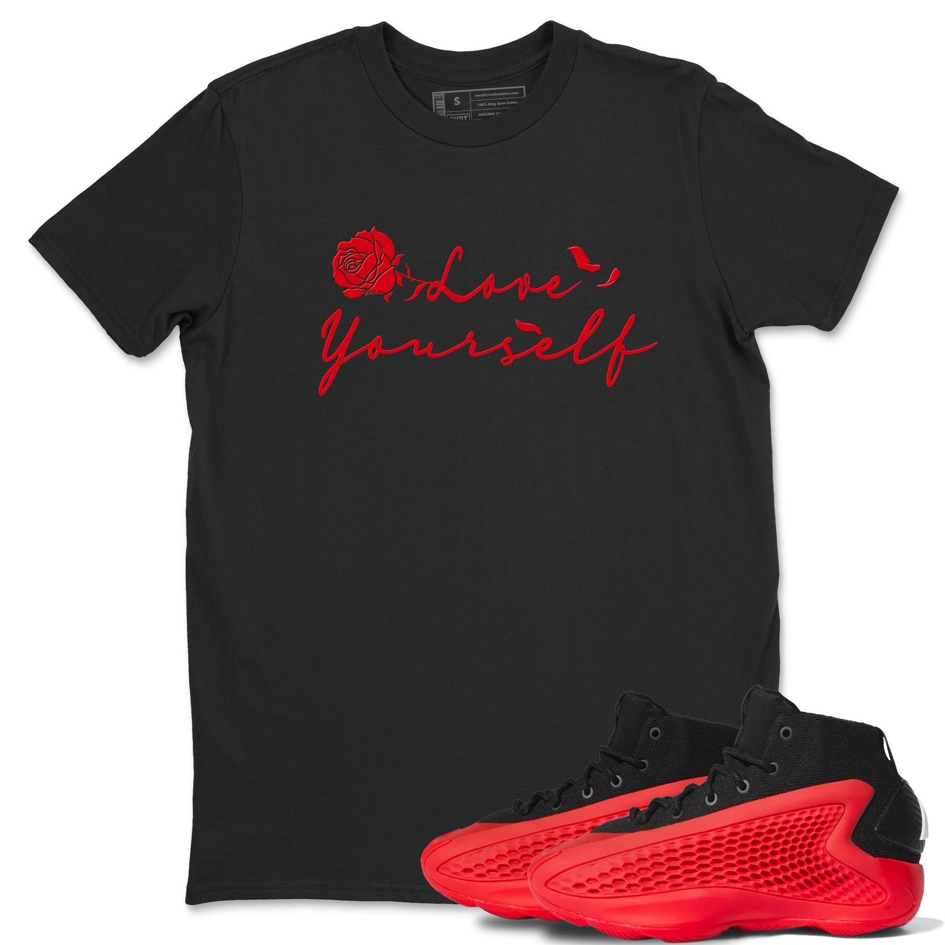 AE 1 Bred shirts to match jordans Love Yourself sneaker match tees AE 1 Bred match shoes to clothes SNRT Sneaker Tees unisex cotton Black 1 shirts