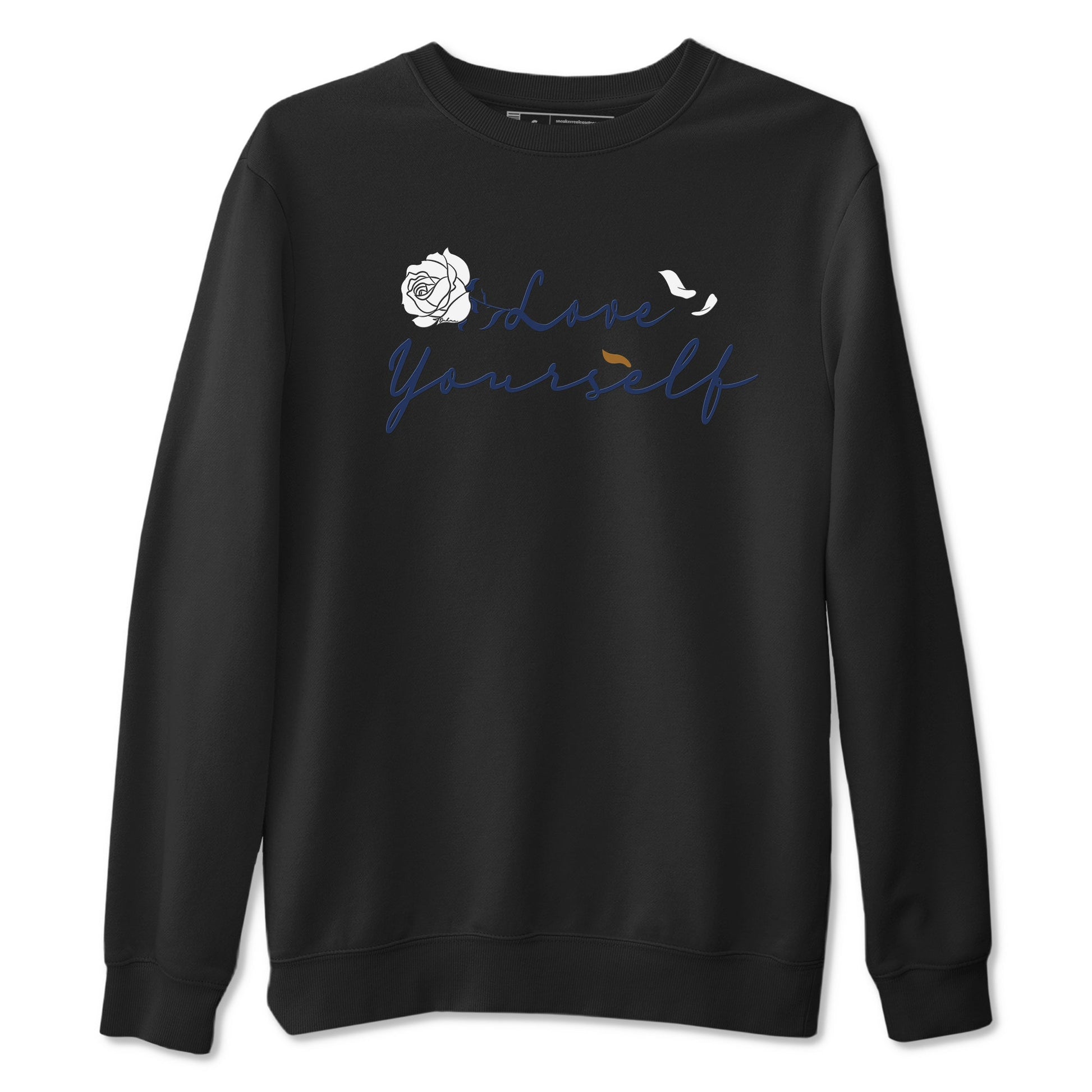 13s Midnight Navy shirts to match jordans Love Yourself sneaker match tees Air Jordan 13 Midnight Navy SNRT Sneaker Release Tees unisex cotton Black 2 crew neck shirts