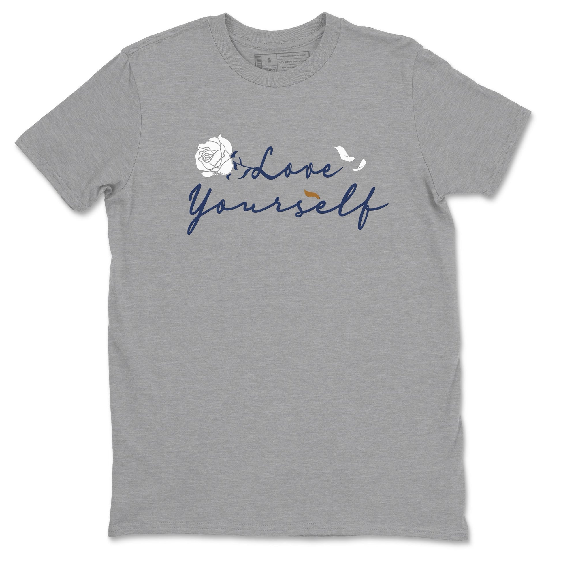 13s Midnight Navy shirts to match jordans Love Yourself sneaker match tees Air Jordan 13 Midnight Navy SNRT Sneaker Release Tees unisex cotton Heather Grey 2 crew neck shirts