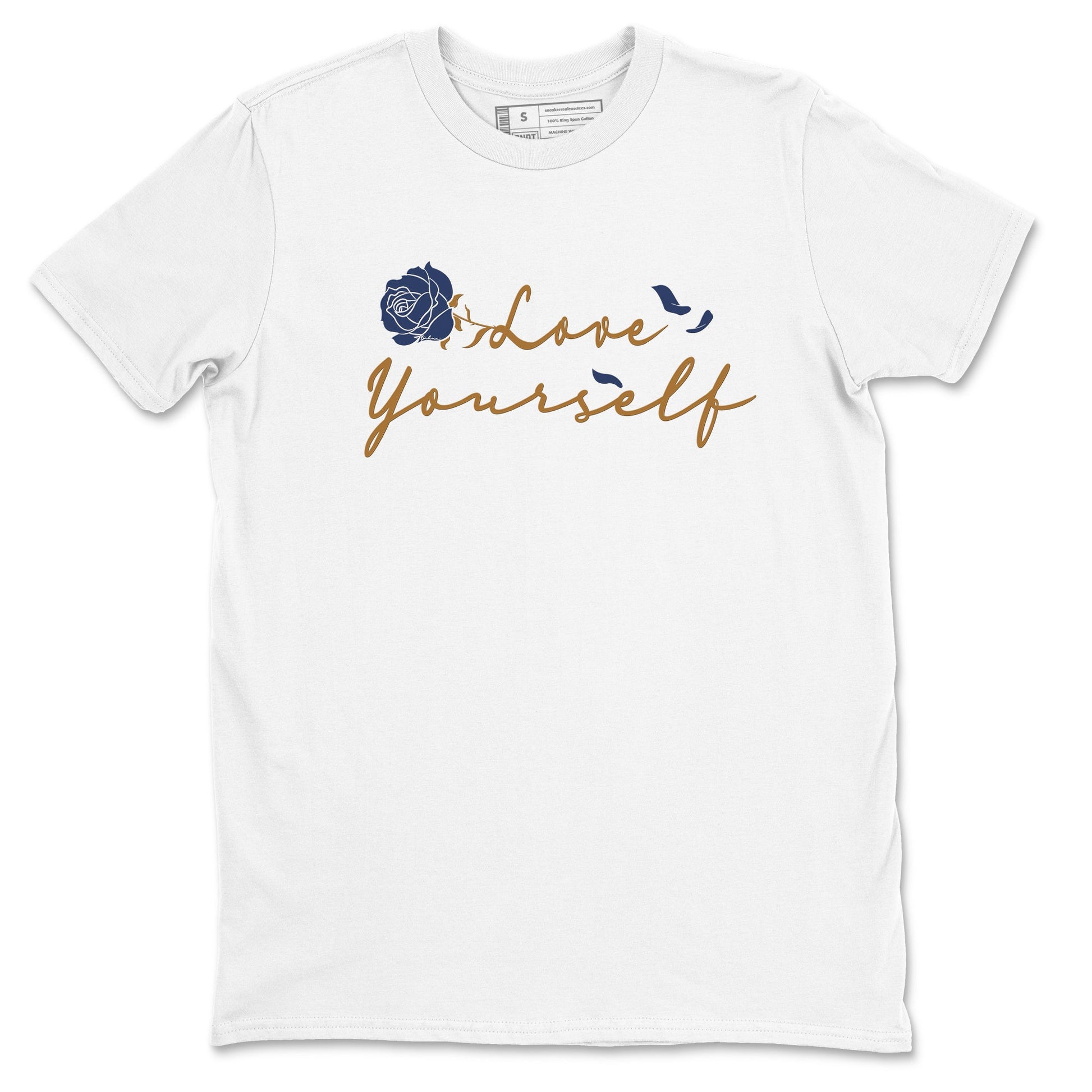 13s Midnight Navy shirts to match jordans Love Yourself sneaker match tees Air Jordan 13 Midnight Navy SNRT Sneaker Release Tees unisex cotton White 2 crew neck shirts
