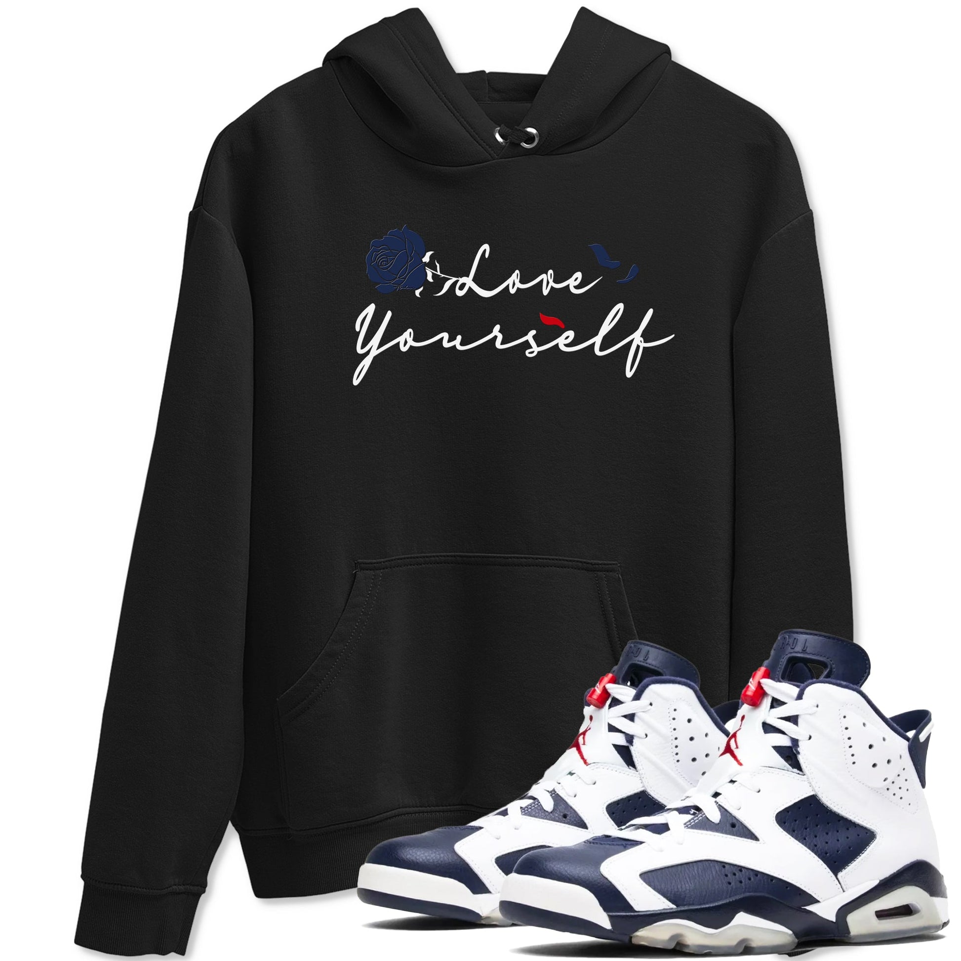 6s White And Midnight Navy shirts to match jordans Love Yourself sneaker match tees Air Jordan 6 White And Midnight Navy SNRT Sneaker Release Tees unisex cotton Black 1 crew neck shirts