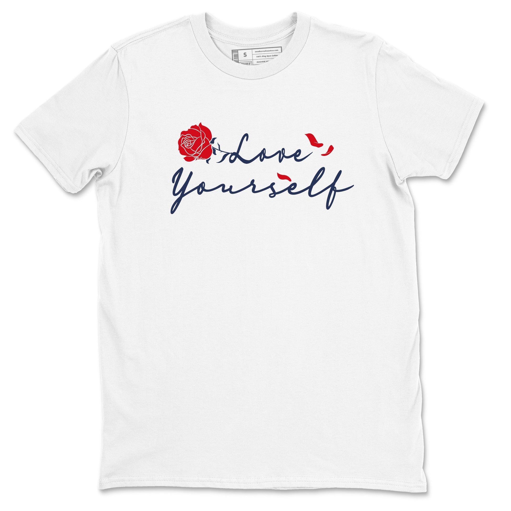 6s White And Midnight Navy shirts to match jordans Love Yourself sneaker match tees Air Jordan 6 White And Midnight Navy SNRT Sneaker Release Tees unisex cotton White 2 crew neck shirts