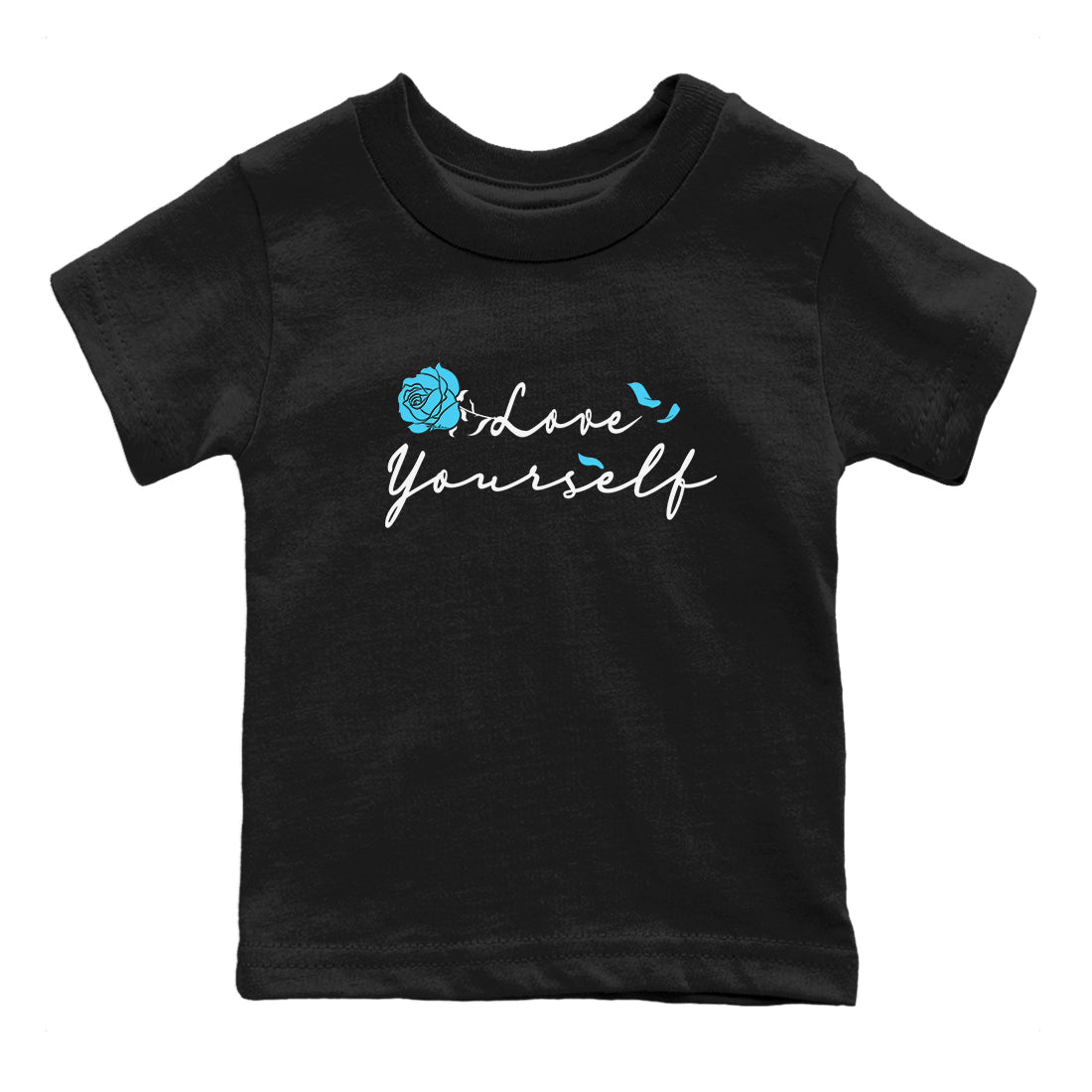 AJ9 Powder Blue shirt to match jordans Love Yourself sneaker tees Air Jordan 9 Powder Blue SNRT sneaker release tees baby toddler Black 2 cotton Shirt
