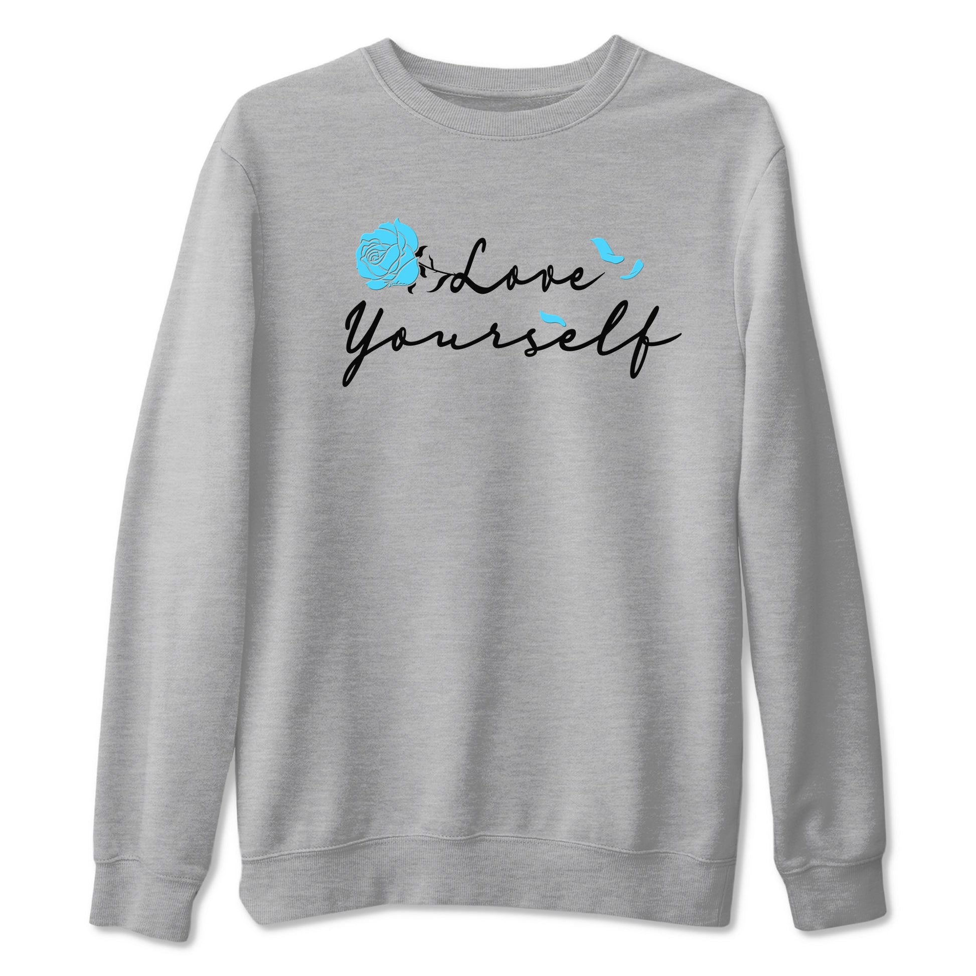 AJ9 Powder Blue shirt to match jordans Love Yourself sneaker tees Air Jordan 9 Powder Blue SNRT Sneaker Release Tees unisex cotton Heather Grey 2 crew neck shirt