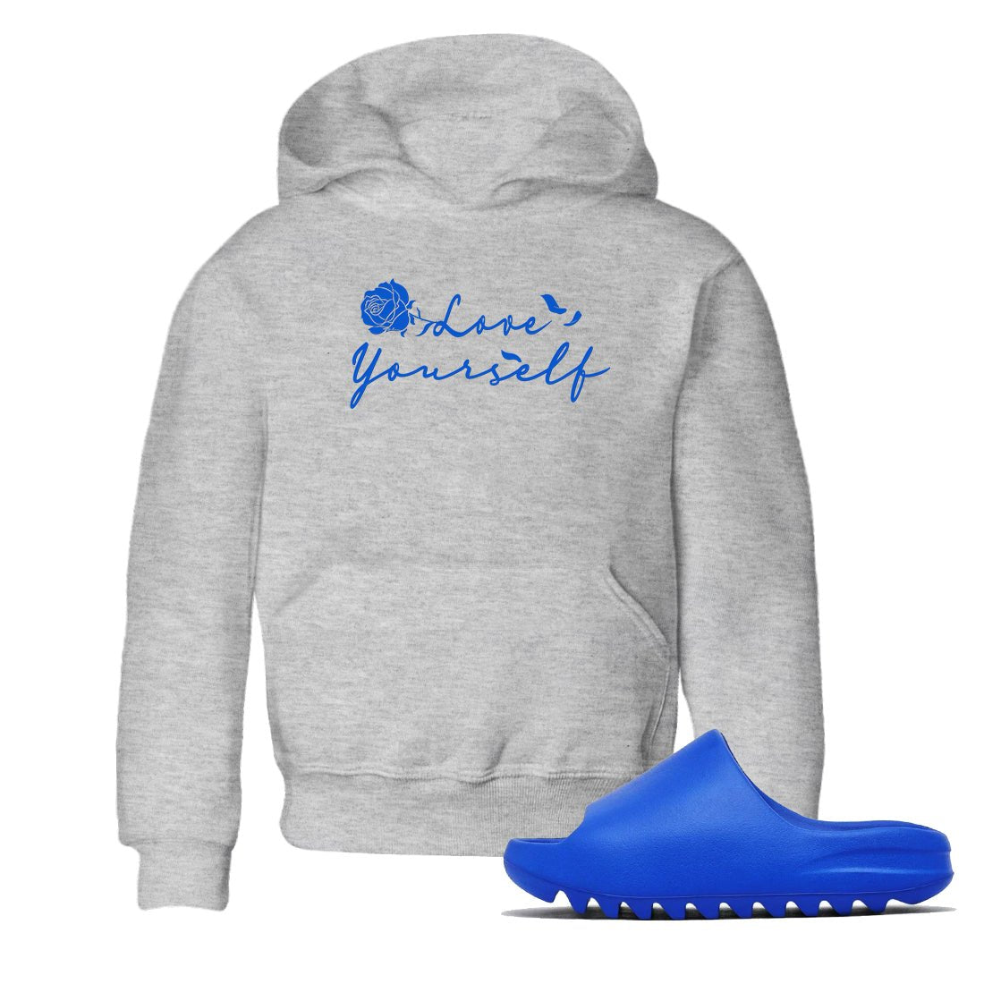 Yeezy Slide Azure shirts to match jordans Love Yourself sneaker match tees Yeezy Slide Azure SNRT Sneaker Tees streetwear brand Baby and Youth Heather Grey 1 cotton tee